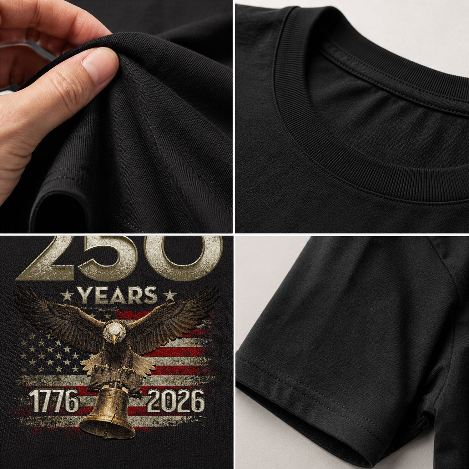 250 Years Kids T-Shirt Vintage American Flag Patriotic Eagle 1776-2026 Boys Girls Tee
