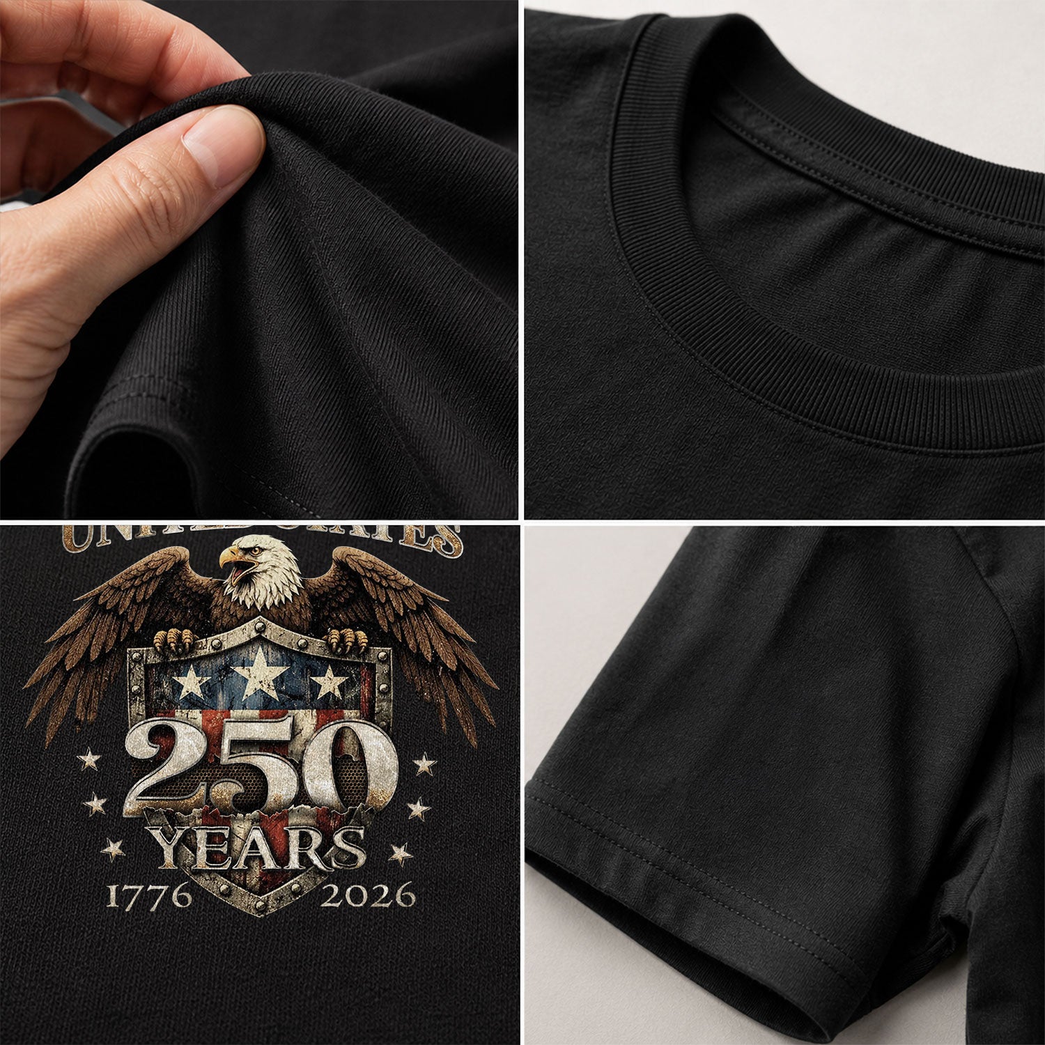 250 Years Kids T-Shirt United States Patriotic Eagle American Flag 1776-2026 Youth Tee