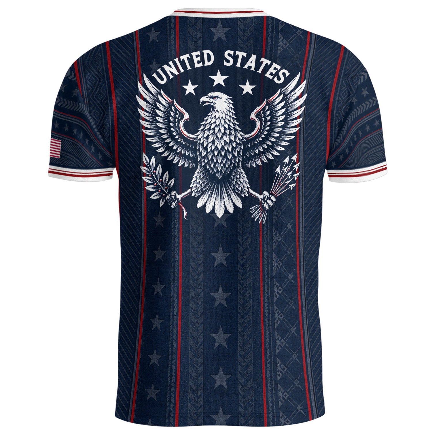 Navy USA Soccer Jersey American Pride Graphic Stripe Soccer Shirt Patriotic Fan Gear