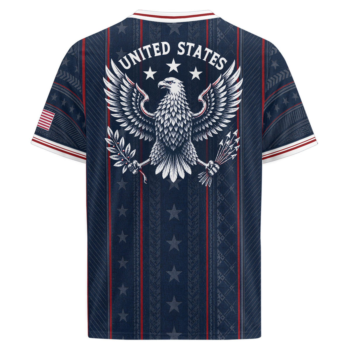 Navy USA Soccer Jersey American Pride Graphic Stripe Soccer Shirt Patriotic Fan Gear - Rust Field Wear