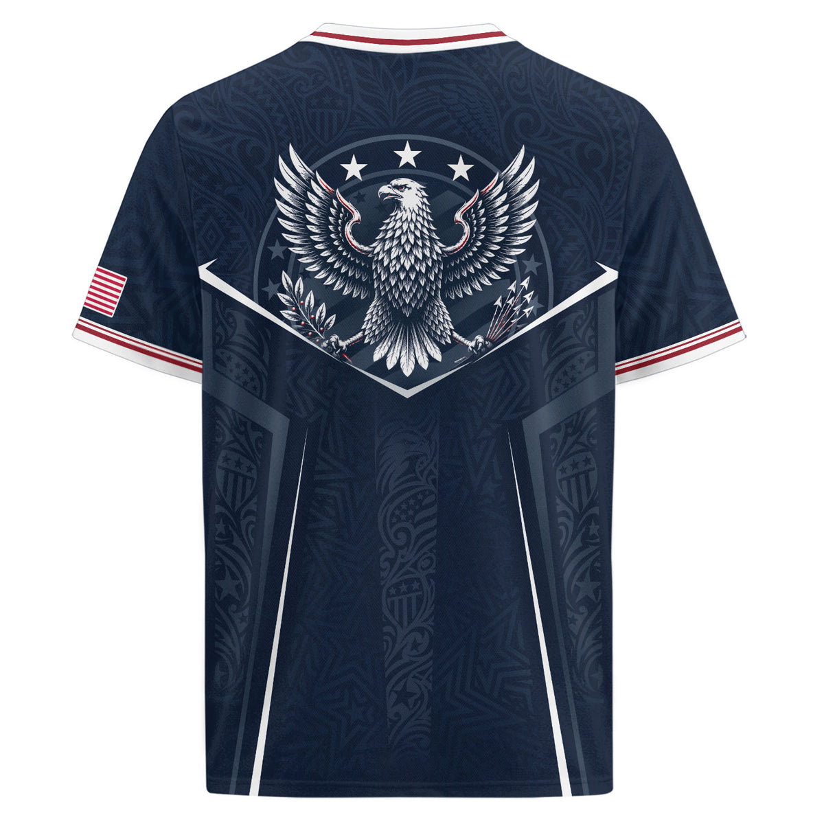USA Soccer Jersey Navy Blue American Flag Shirt Patriotic Eagle Shield Fan Tee - Rust Field Wear