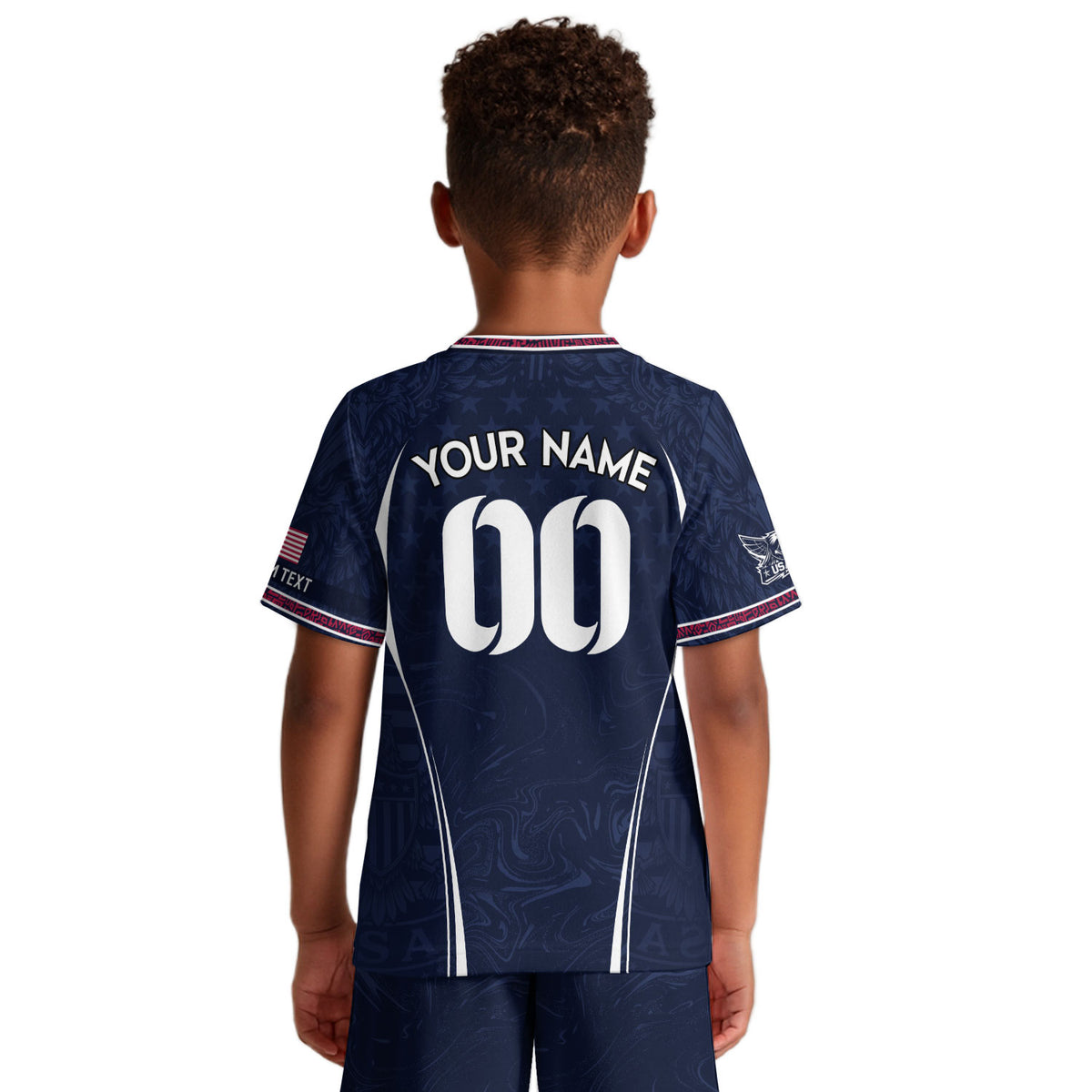 Personalized Youth Soccer Jersey Style Custom Name Number USA Kids Starry Active Top - Rust Field Wear