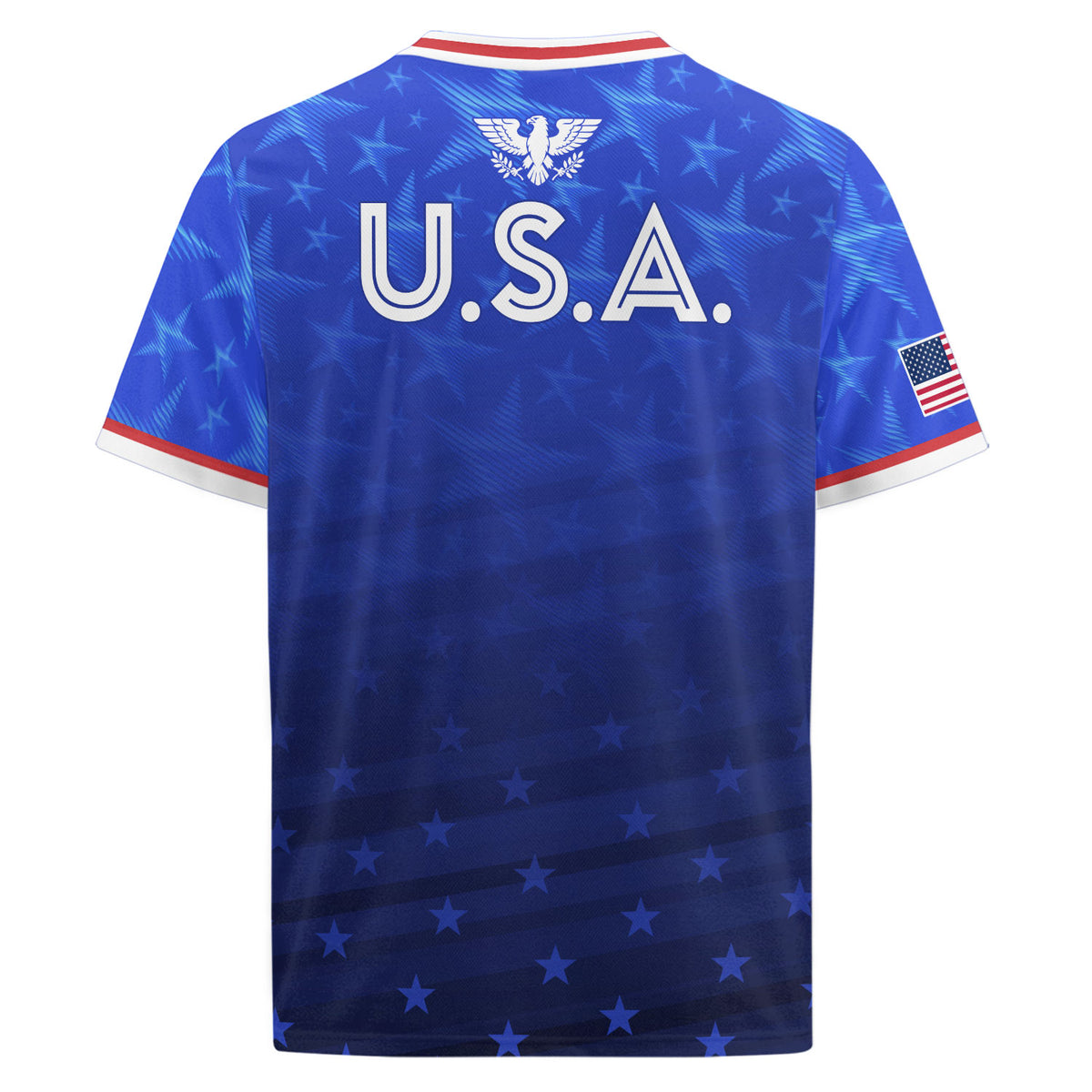 USA Soccer Jersey Adult Blue Patriotic Stars Shirt American Football Team Tee