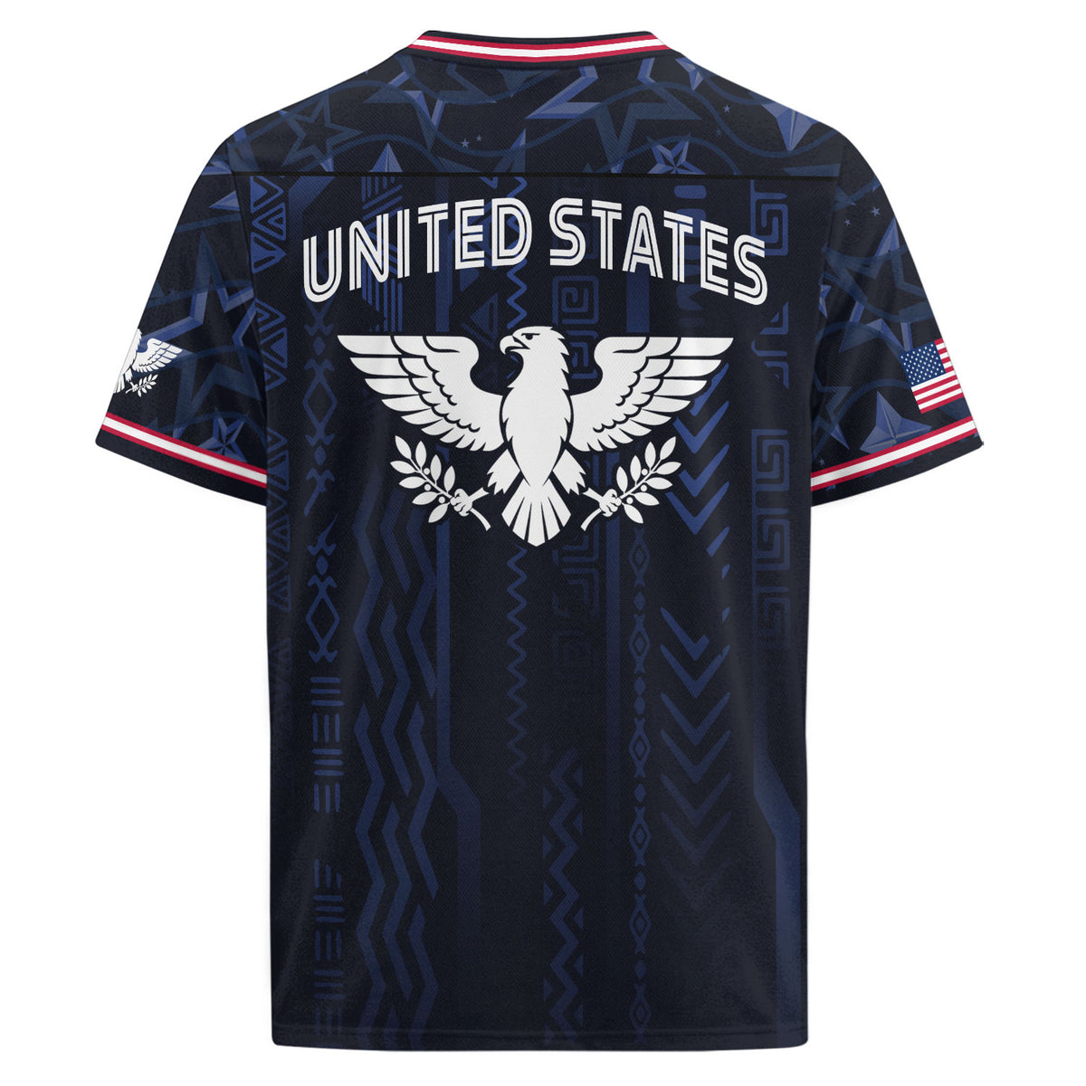 USA Soccer Jersey Adult Eagle Crest Patriotic Football Shirt Navy Blue Fan Edition