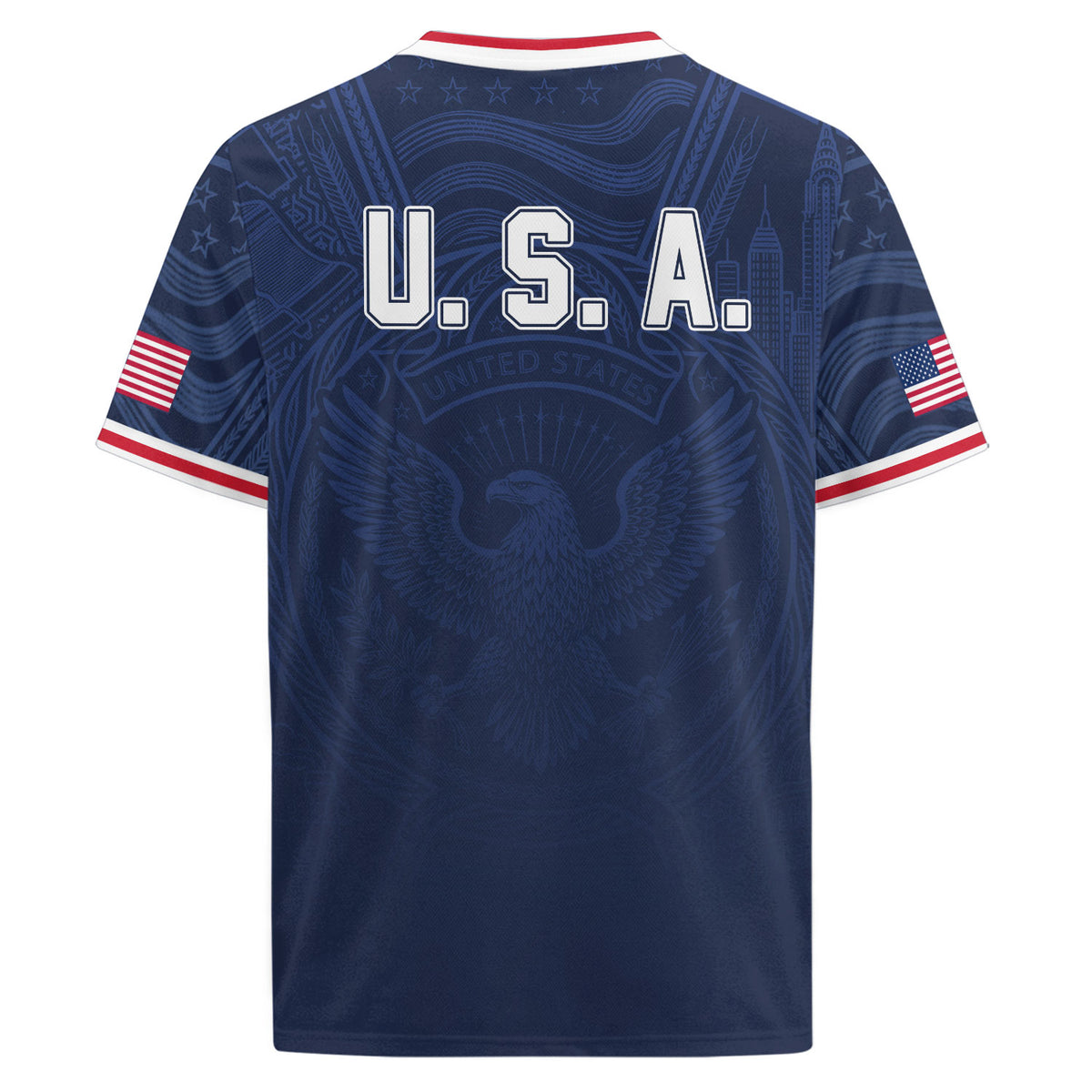 USA Eagle Patriotic Soccer Jersey Adult Navy Blue American Flag Independence Shirt