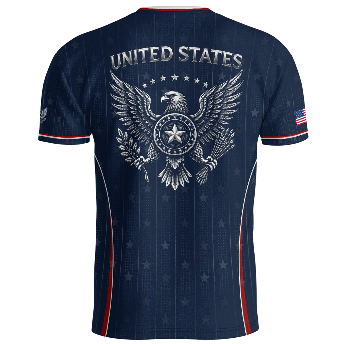 USA Soccer Jersey Adult Navy Blue Patriotic Pinstripe Shirt United States Team Tee - Rust Field Wear
