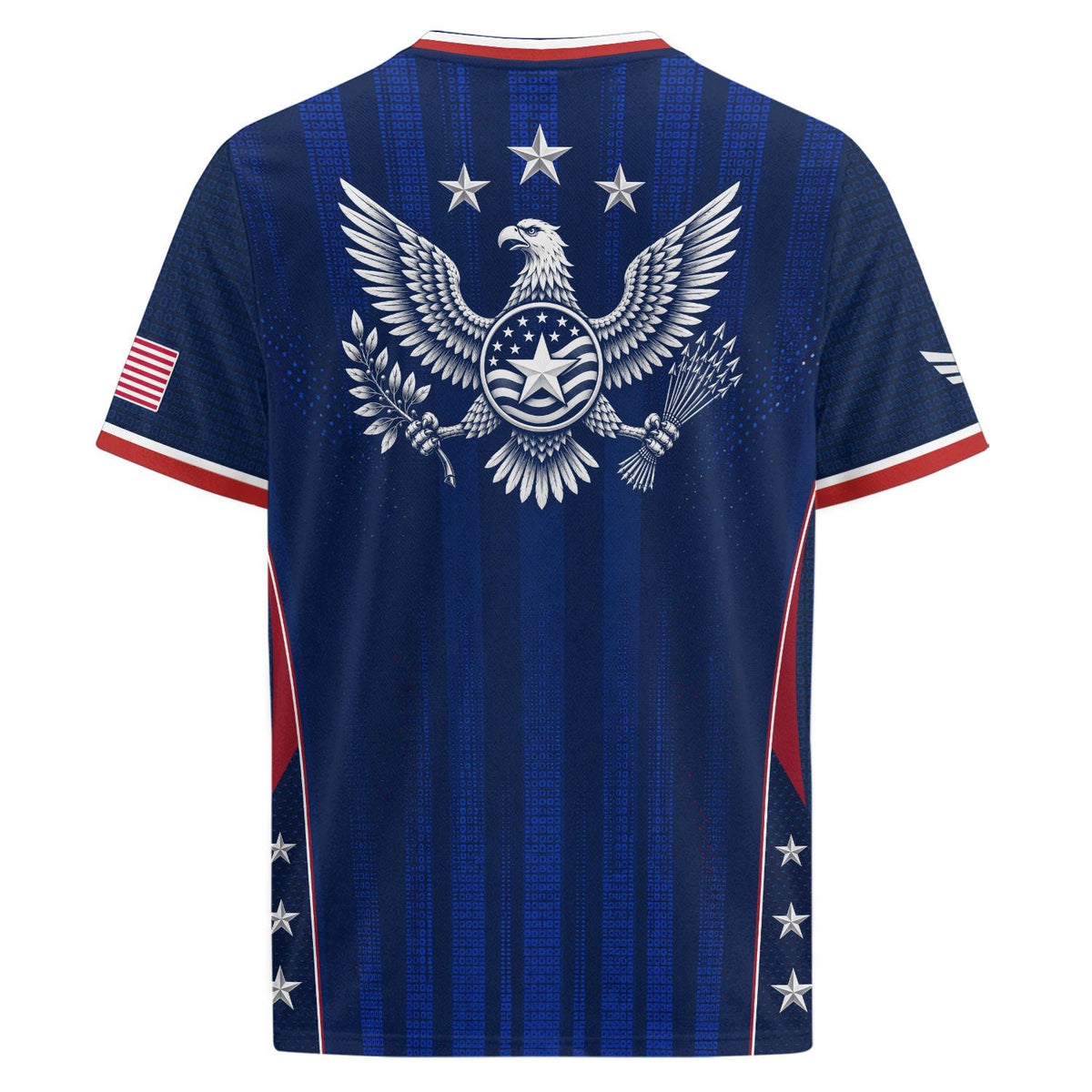 Adult USA Soccer Jersey Navy Blue Patriotic Vertical Stripe Star Side United States Tee - Rust Field Wear