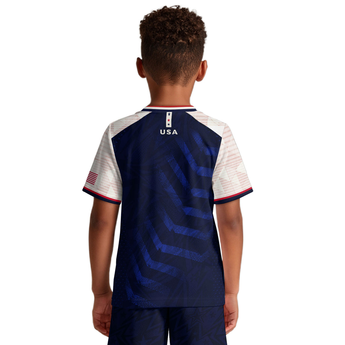 Kids USA Soccer Jersey Youth Children Patriotic Subtle Star Pattern United States Tee - Rust Field Wear