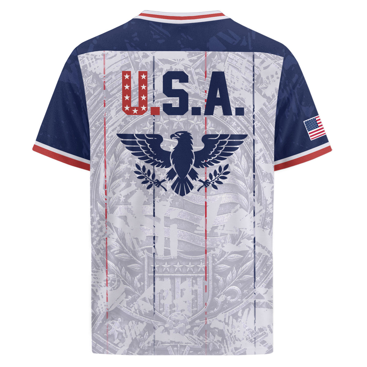 USA Soccer Jersey Men White Patriotic Eagle Team Graphic Football Shirt