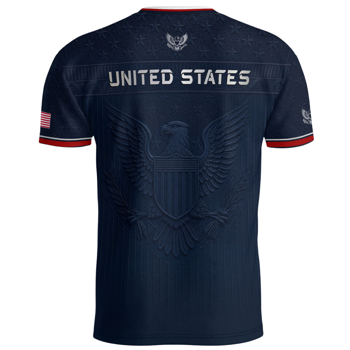 Blue Adult Soccer Jersey Classic Style - Patriotic Eagle Graphic Team Training Shirt - Rust Field Wear