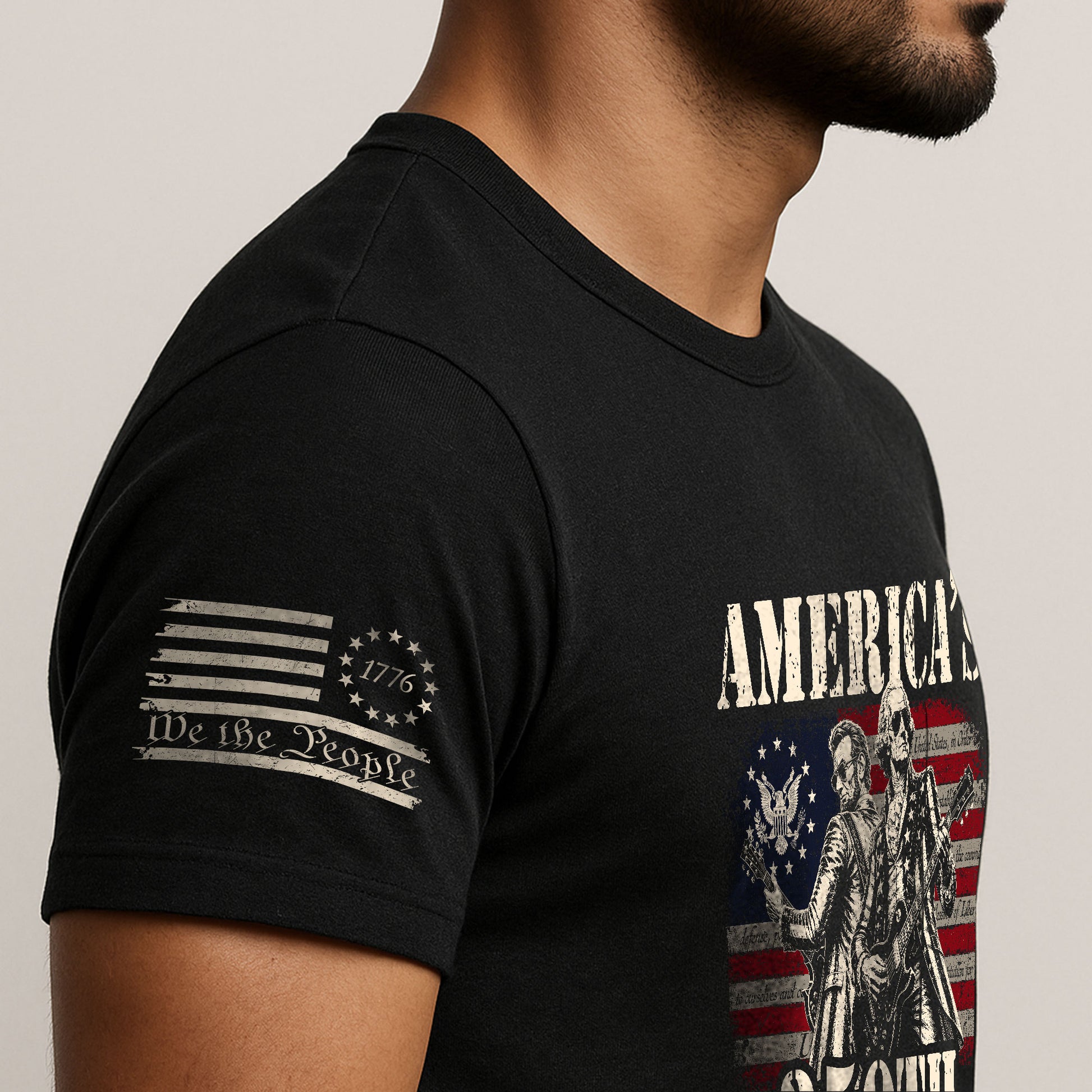 Historical Figures Guitar Hero Shirt 1776-2026 Patriotic Graphic Tee Anniversary Outfit - Rust Field Wear