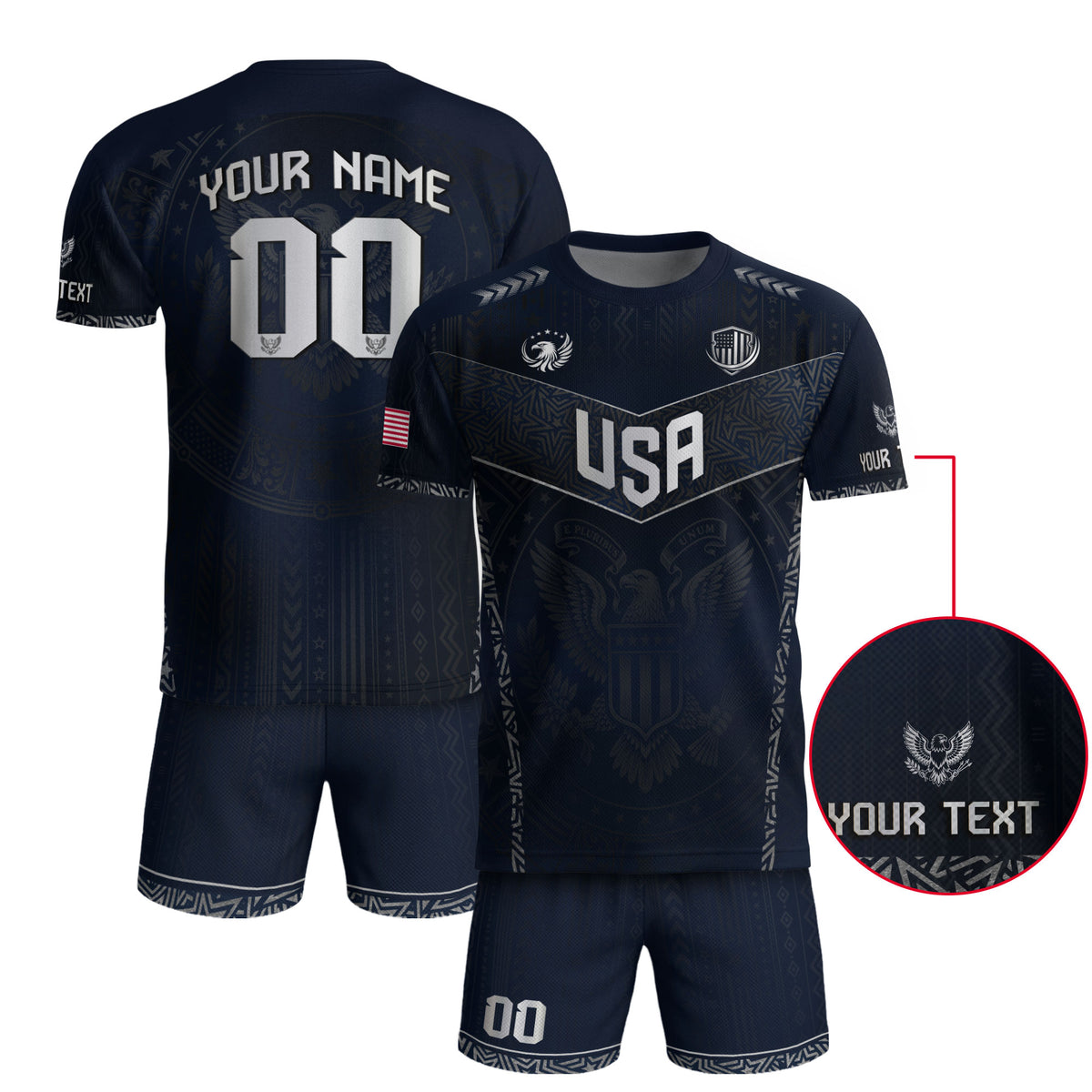 Custom Adult USA Soccer Jersey - Personalized Name & Number Patriotic Sports Team Shirt - Rust Field Wear
