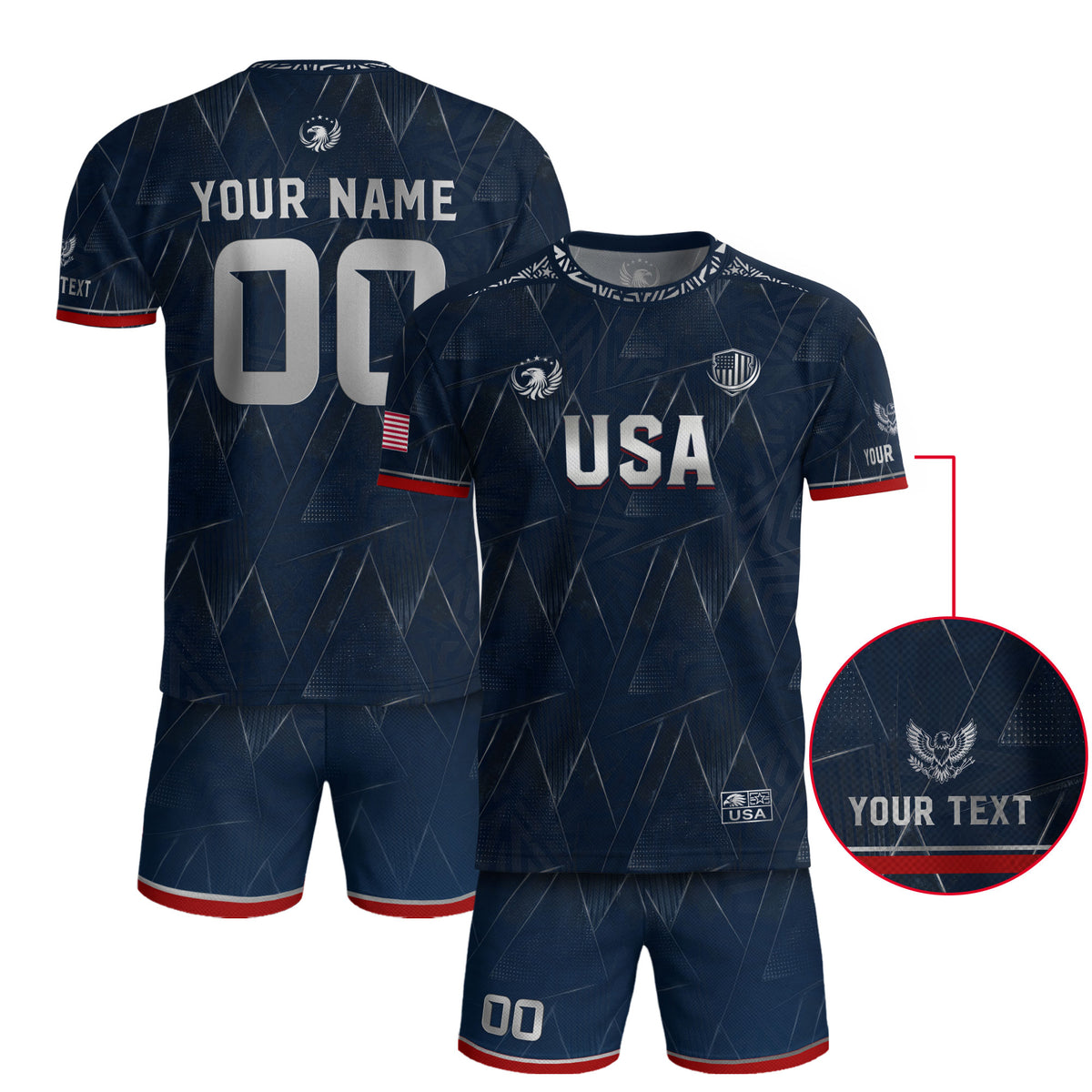 Personalized Patriotic USA Soccer Shirt Custom Adult Name Number Graphic Team Uniform - Rust Field Wear