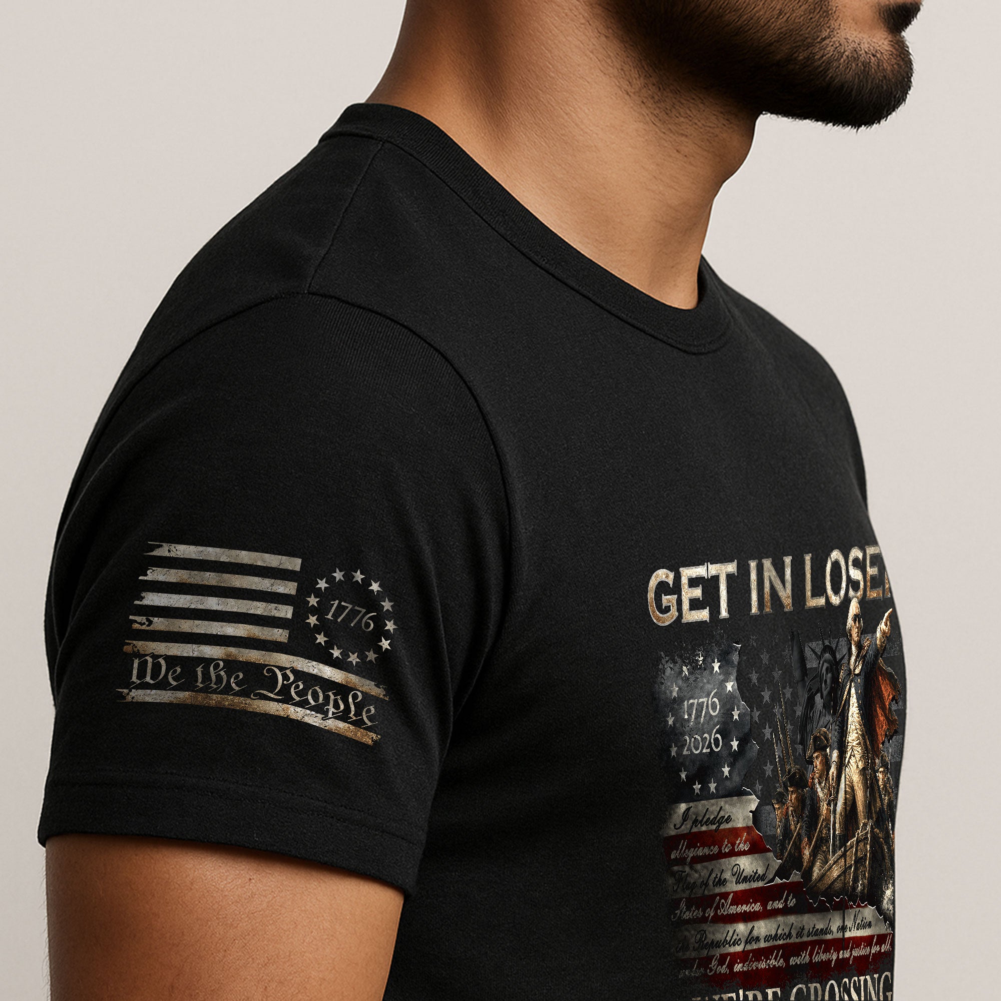 The Delaware Crossing Patriotic Tee - Historic 1776-2026 Commemorative Cotton Apparel - Rust Field Wear