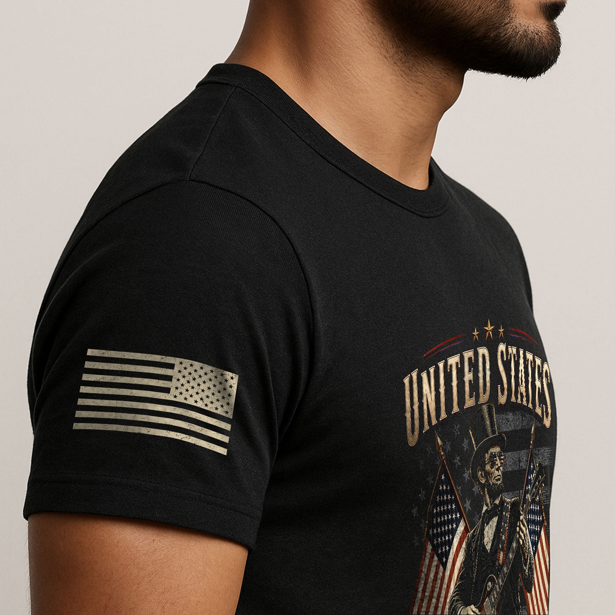 Patriotic Lincoln Electric Guitar T-Shirt 1776 2026 Vintage American Flags Tee Retro - Rust Field Wear