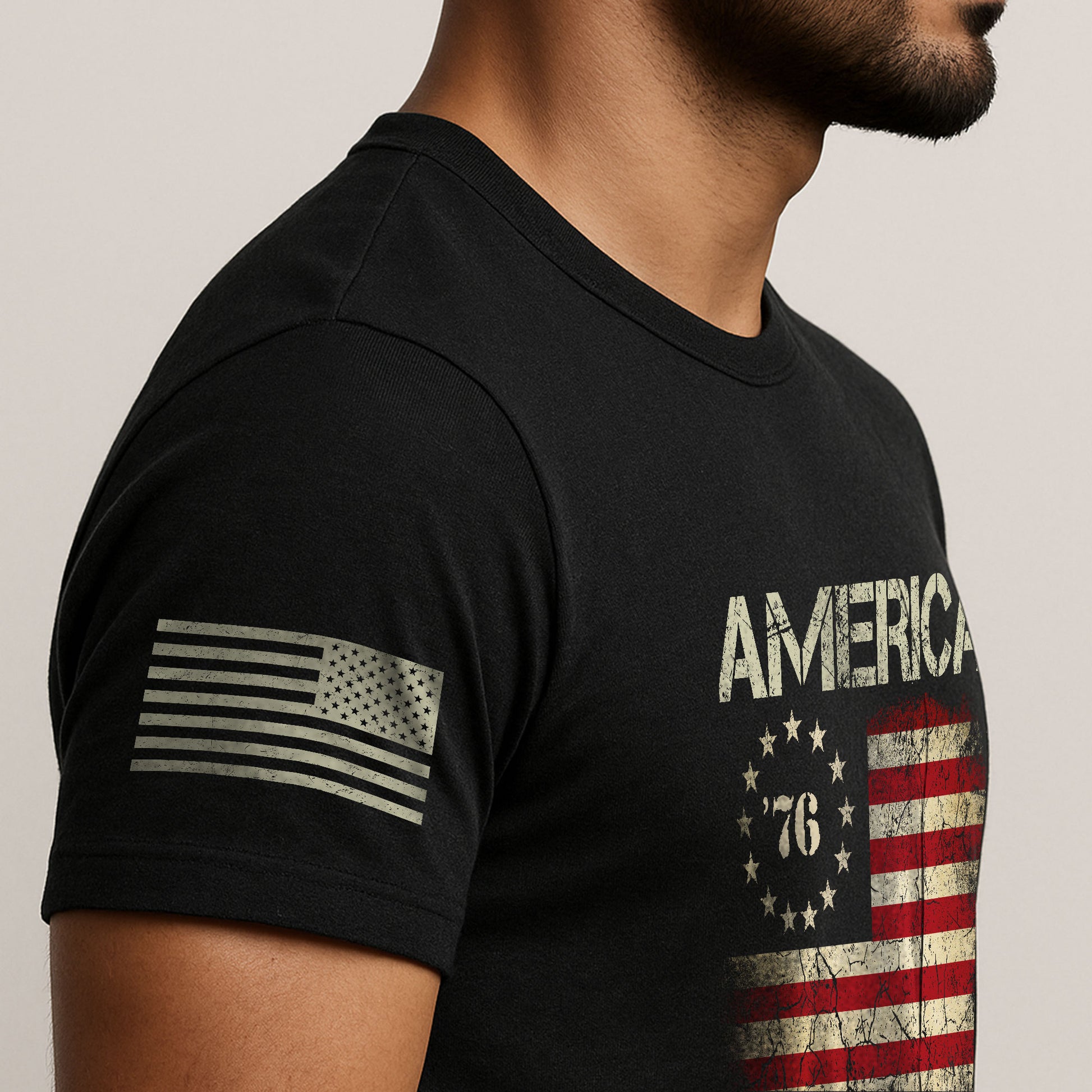 Vintage 1776 American Flag T-Shirt Patriotic Graphic Tee Men Women Casual Shirt - Rust Field Wear