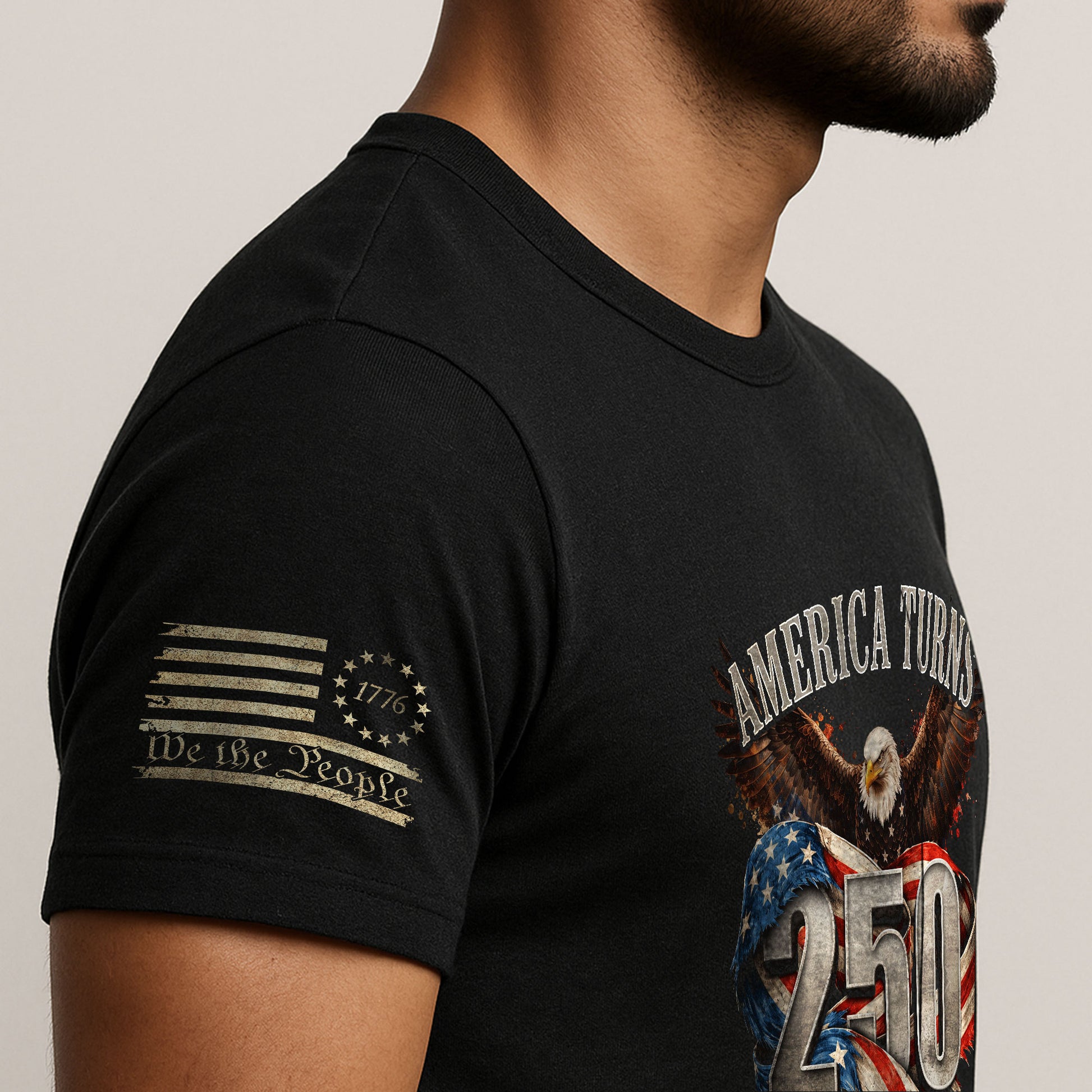 America Turns 250 I Turn 50 Shirt 1976 Vintage 50th Birthday Eagle Patriotic Tee Gift - Rust Field Wear