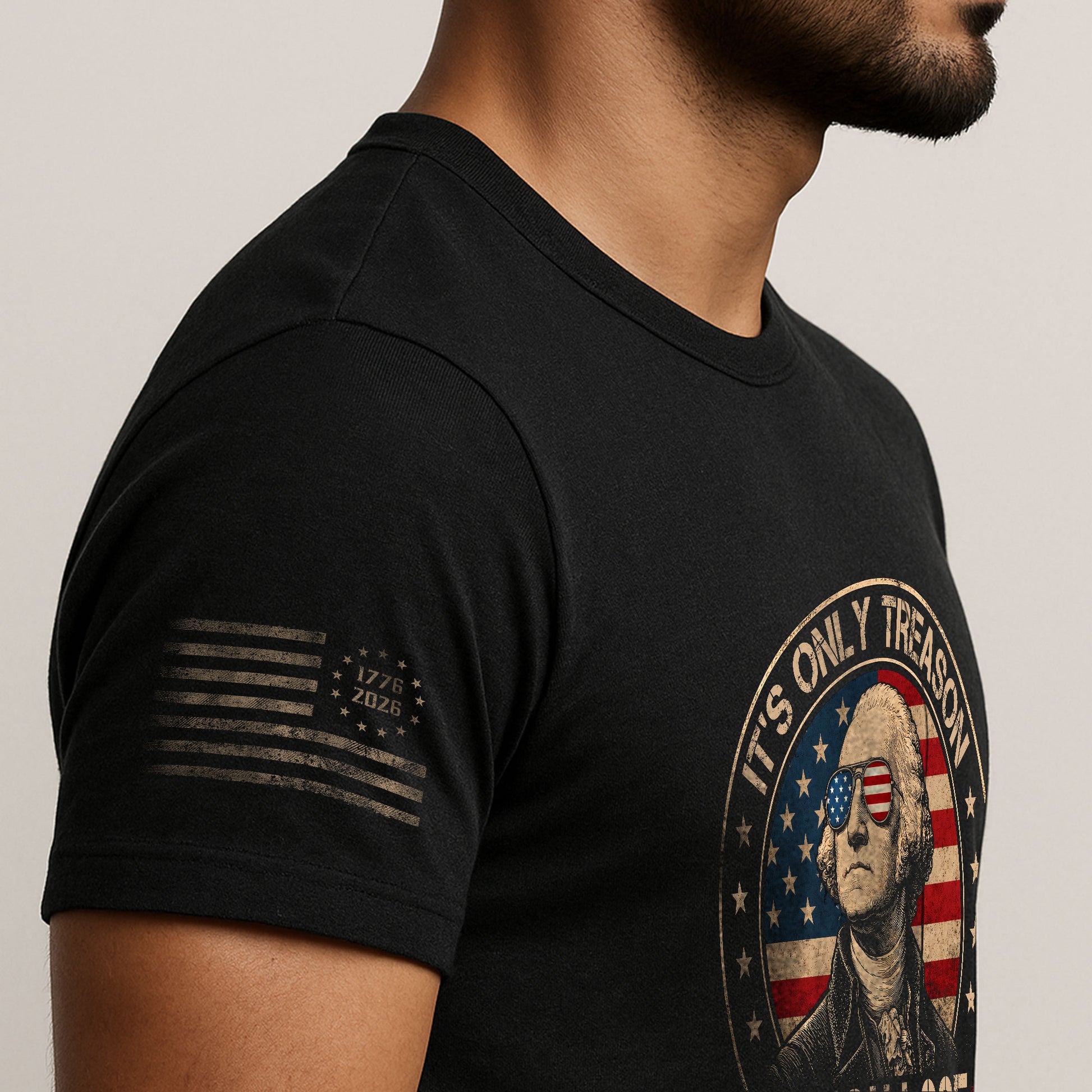 It's Only Treason If You Lose Shirt George Washington Circle Flag Patriotic 2D Graphic Tee - Rust Field Wear