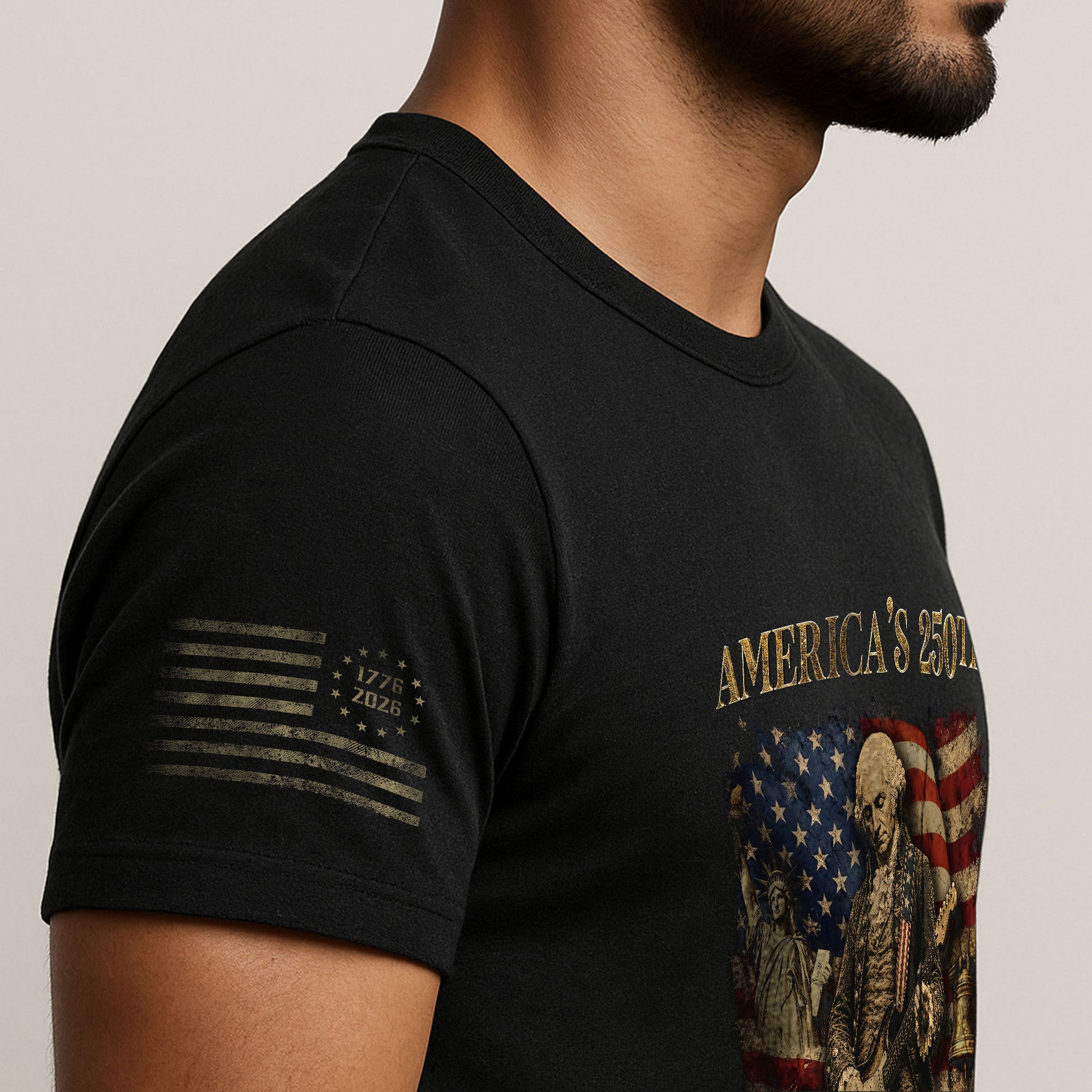 America's 250th George Washington Guitar Patriotic Flag 1776-2026 Independence Shirt - Rust Field Wear