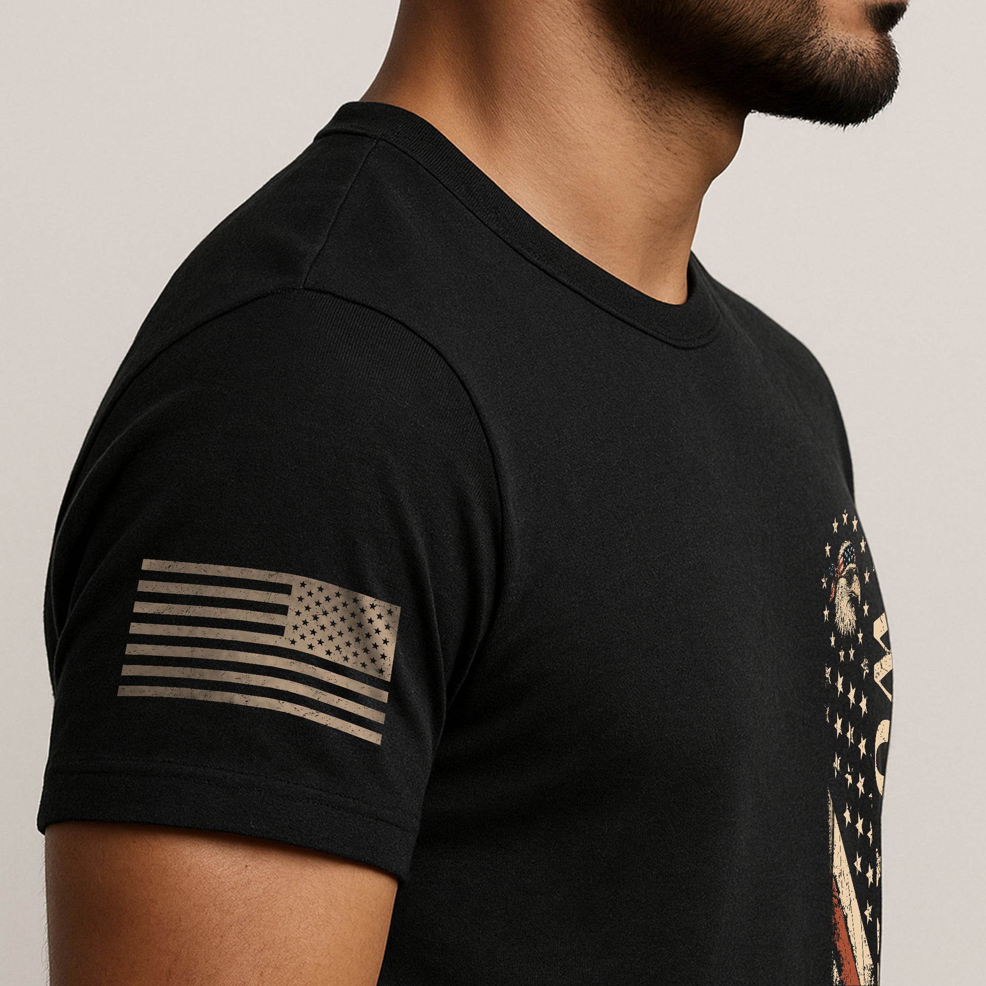 Two Fiddy Vertical Flag Graphic Tee - Minimalist Patriotic 250th Anniversary Cotton Shirt - Rust Field Wear