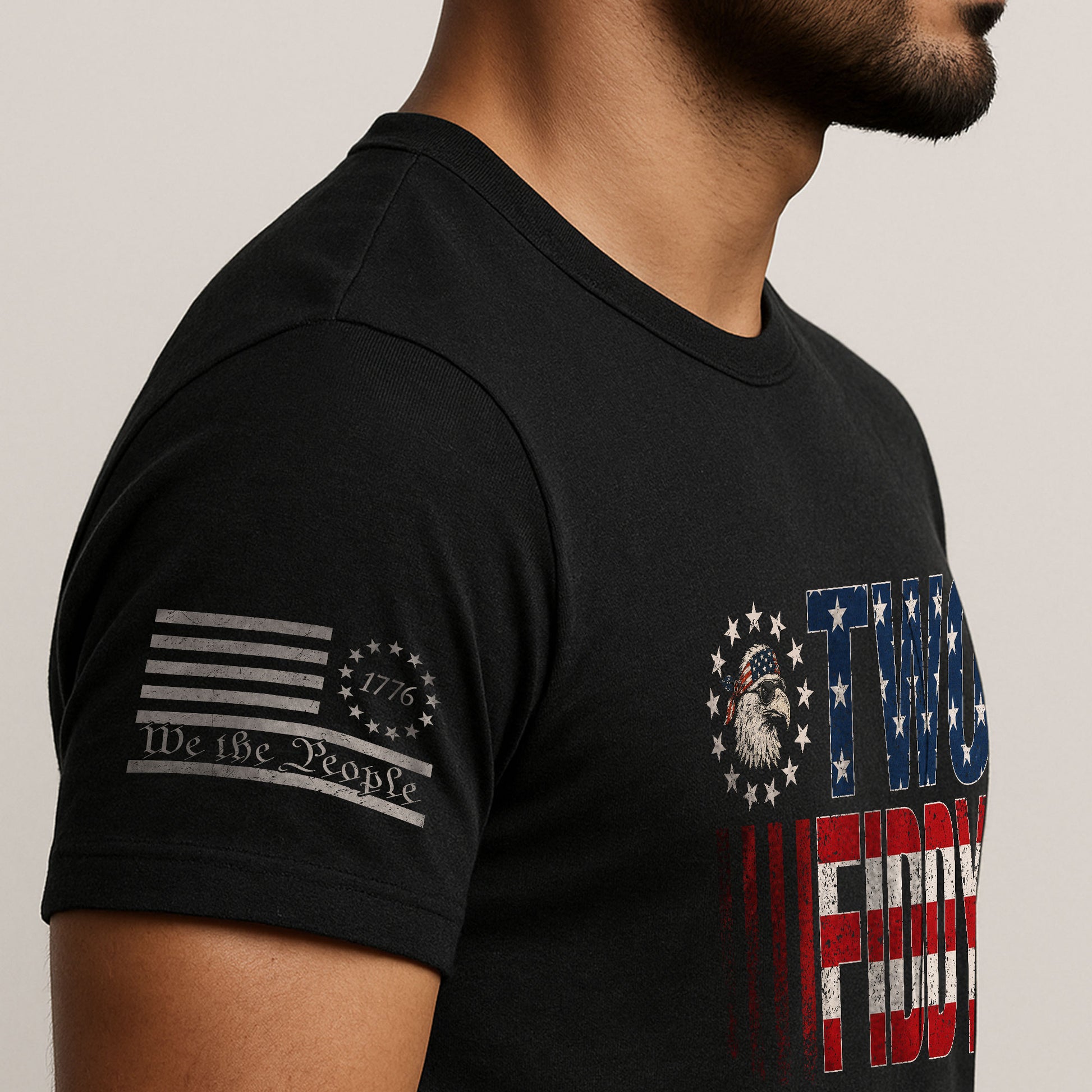 Two Fiddy Star-Spangled Graphic Tee - Patriotic 250th Anniversary Vintage Cotton Shirt - Rust Field Wear