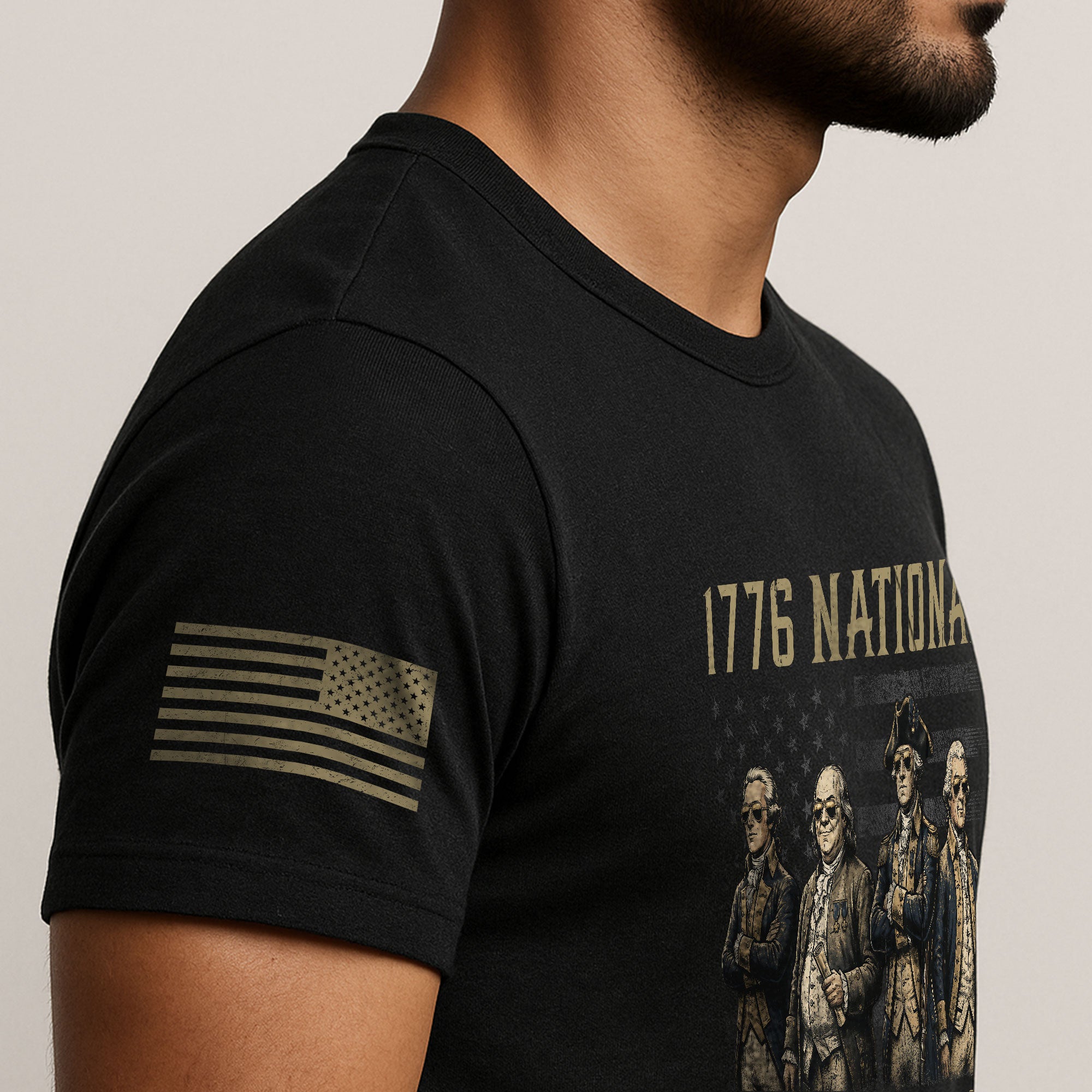 1776 National Champs T-Shirt - Unique Founding Fathers Patriotic History Graphic Tee - Rust Field Wear