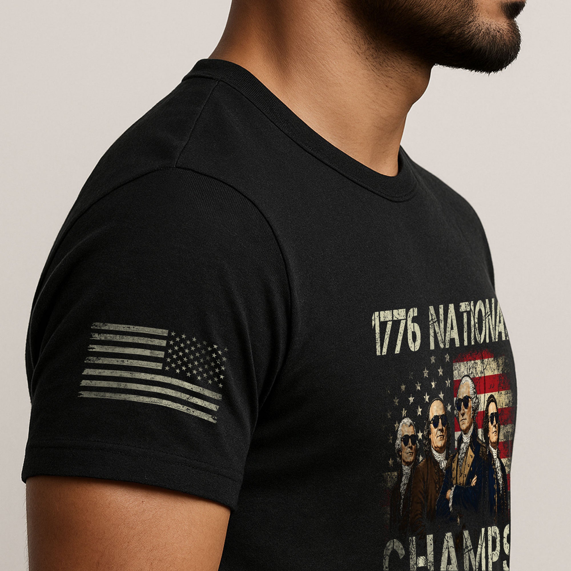 1776 National Champs T-Shirt – Patriotic Founding Fathers Graphic Tee for Casual Wear - Rust Field Wear