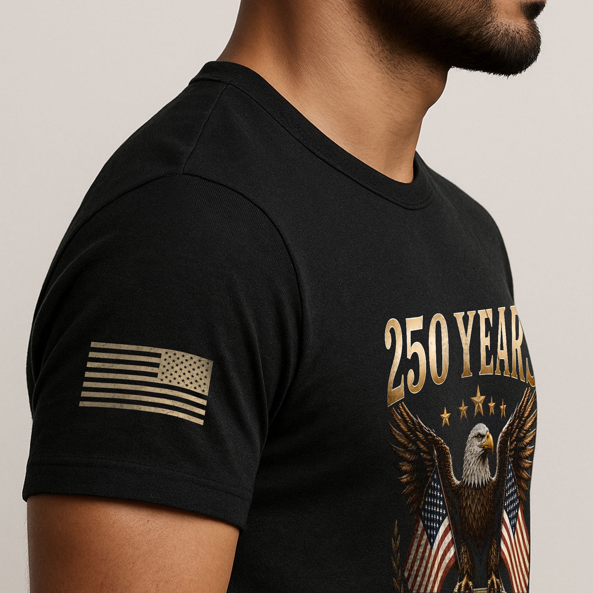 250 Years Of Freedom Graphic Tee - Classic Patriotic Eagle American Flag Cotton Shirt - Rust Field Wear