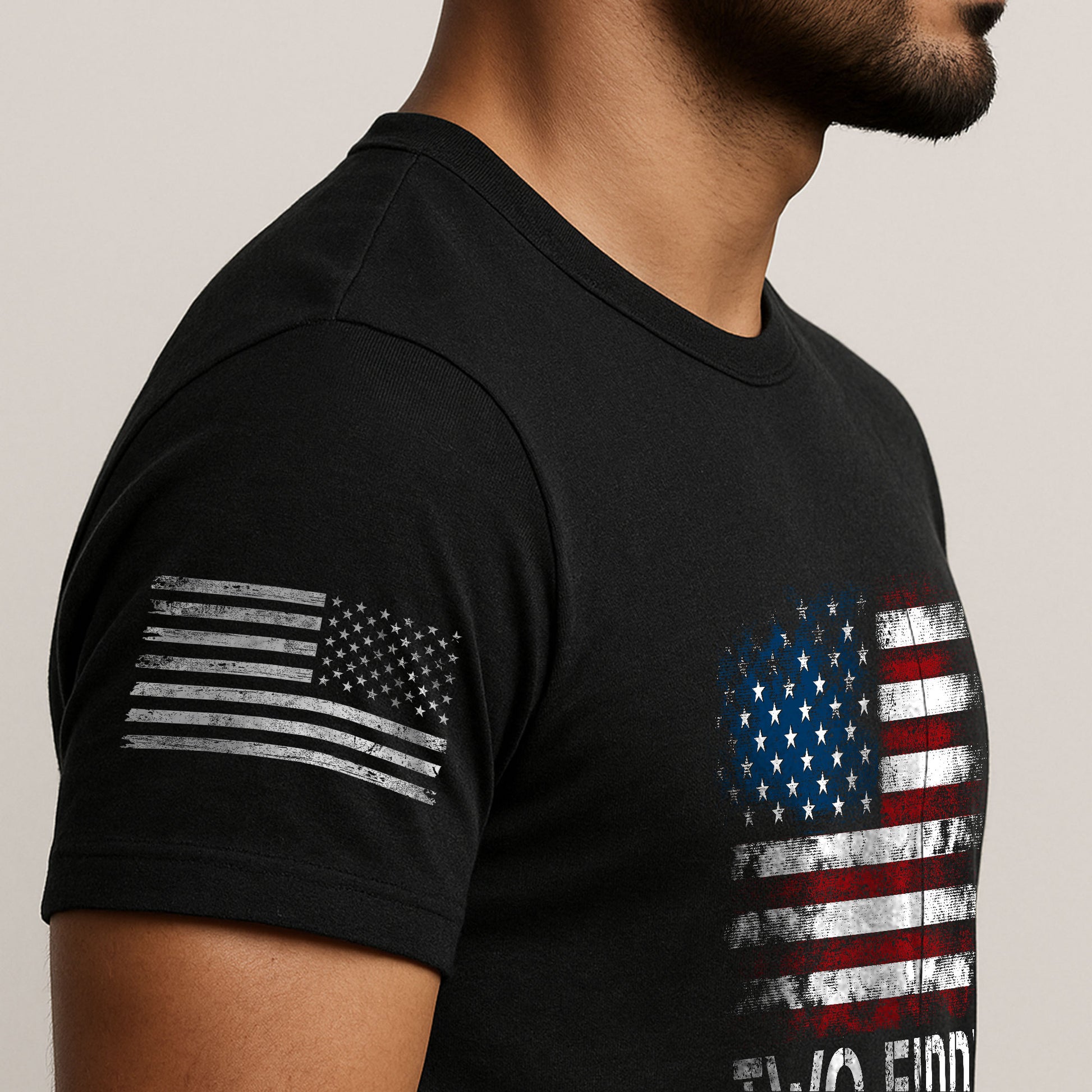 Two Fiddy Distressed Flag Graphic Tee Unisex Soft Cotton Patriotic Short Sleeve T-Shirt - Rust Field Wear