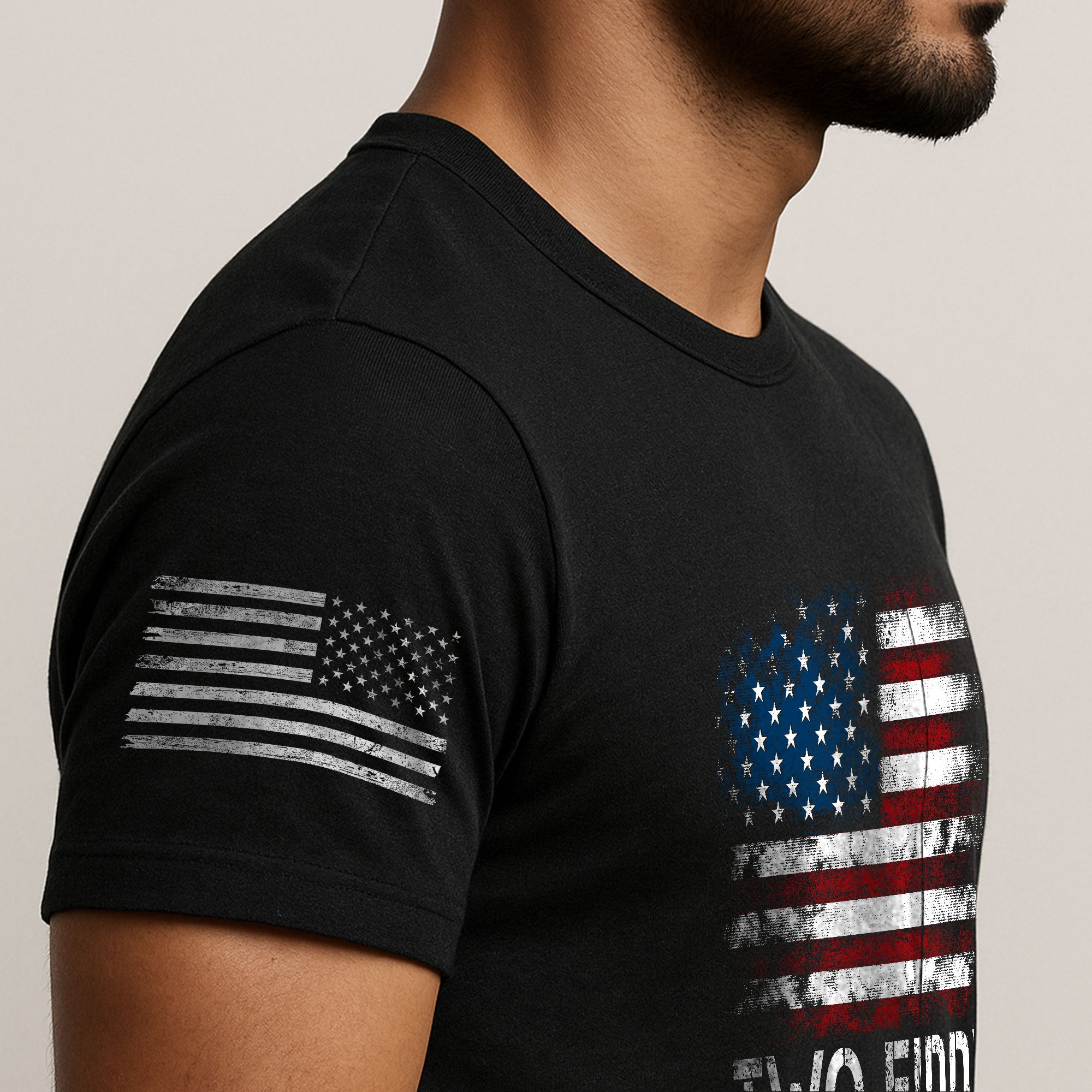 Two Fiddy Distressed Flag Graphic Tee Unisex Soft Cotton Patriotic Short Sleeve T-Shirt - Rust Field Wear