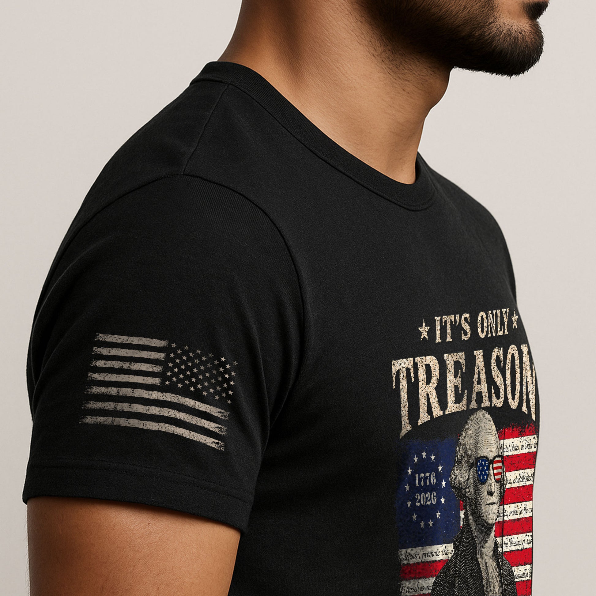 It's Only Treason If You Lose T-Shirt George Washington Patriotic Flag Graphic Tee - Rust Field Wear