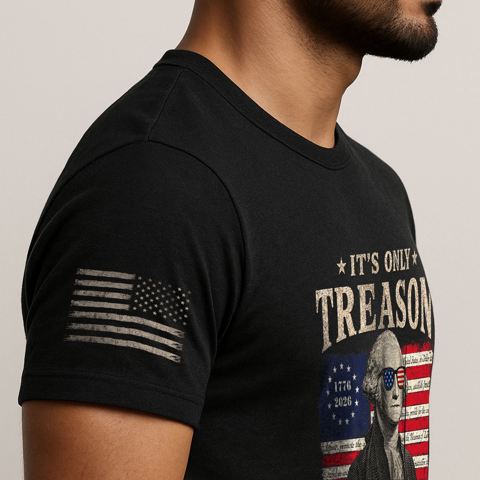 It's Only Treason If You Lose T-Shirt George Washington Patriotic Flag Graphic Tee - Rust Field Wear