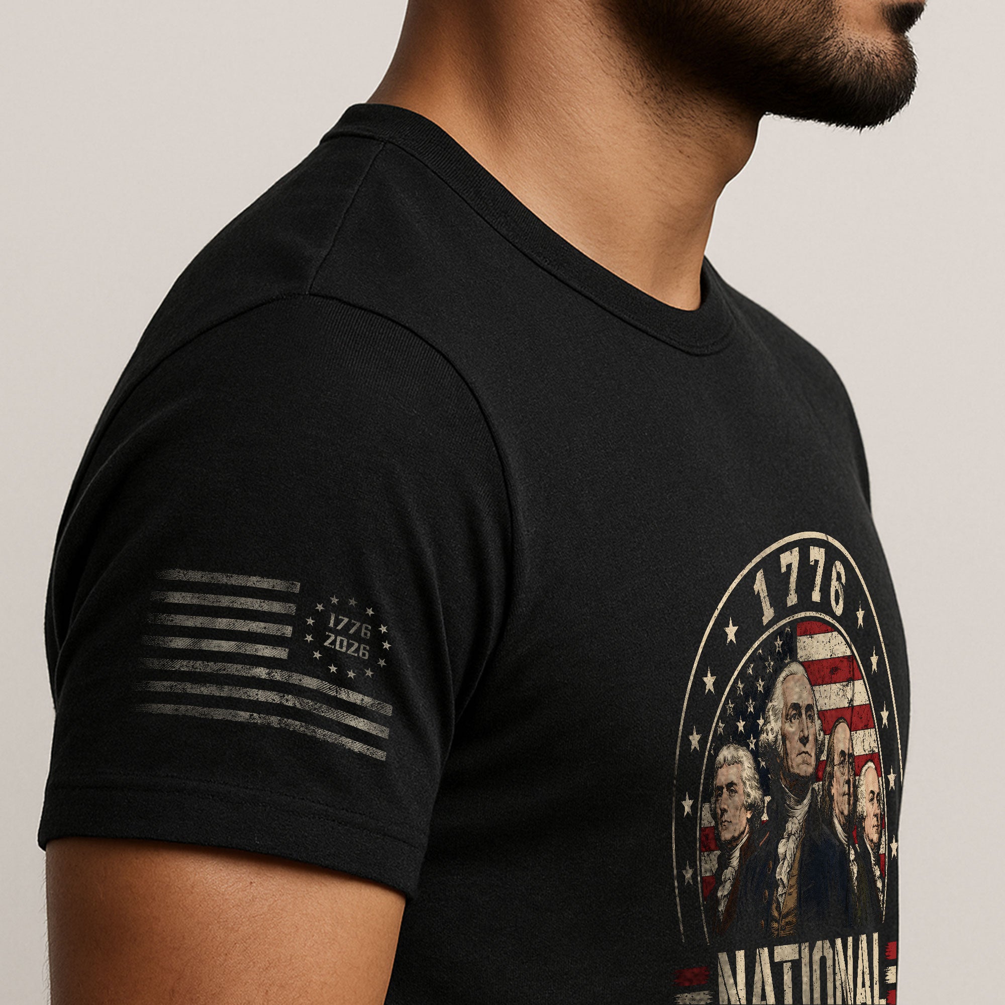 1776 National Champs Graphic Tee - Patriotic Founding Fathers American Flag Shirt - Rust Field Wear