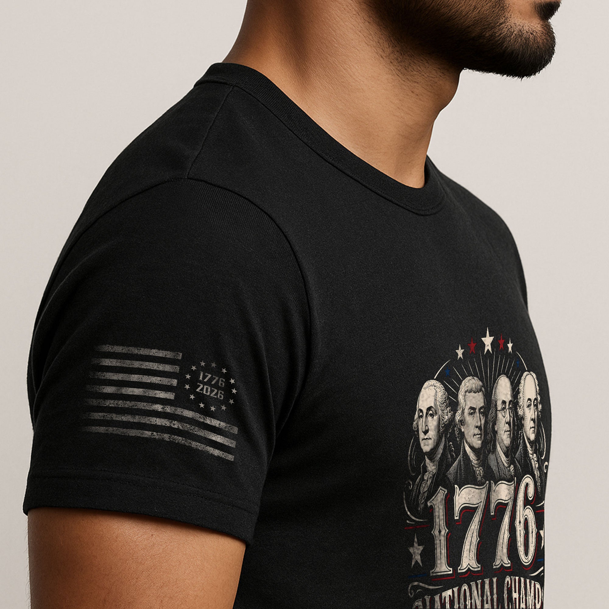 American History Graphic T-Shirt - 1776 National Champs Founding Fathers Design - Rust Field Wear