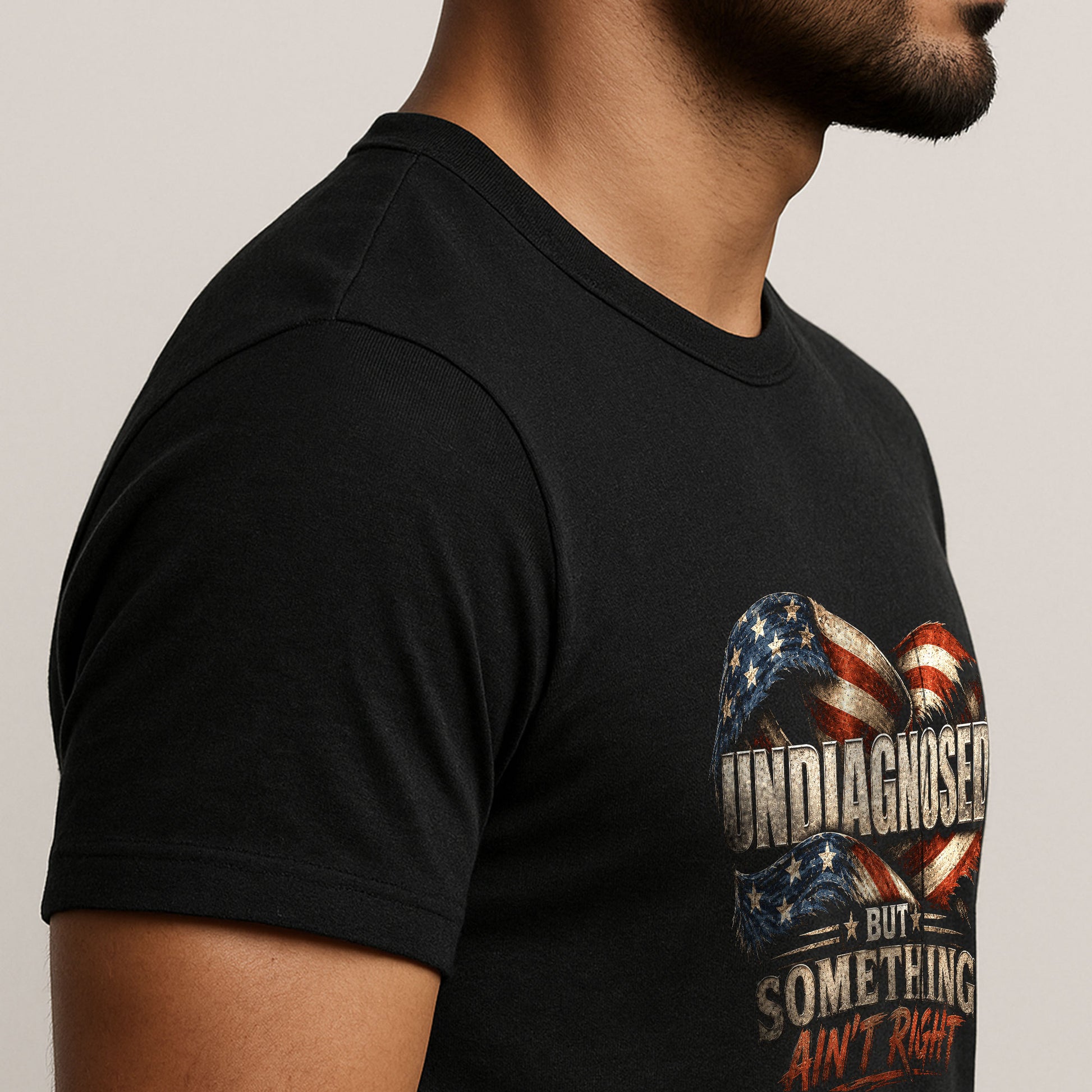 Undiagnosed But Something Ain't Right Eagle Flag T-Shirt Funny Patriotic Graphic Tee - Rust Field Wear