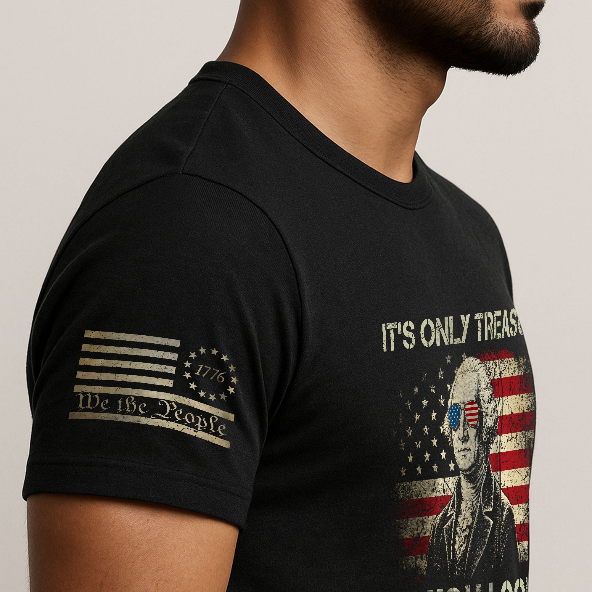 It's Only Treason If You Lose Shirt Patriotic 1776 George Washington US Flag T-Shirt - Rust Field Wear