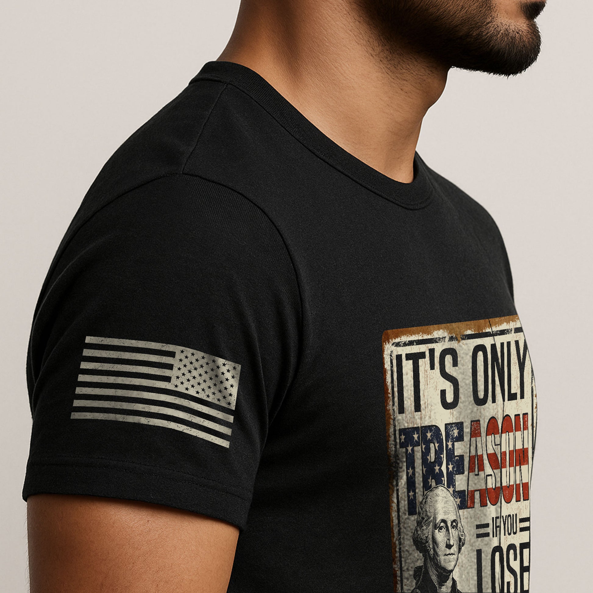 It's Only Treason If You Lose T-Shirt Vintage George Washington Patriotic US Flag Tee - Rust Field Wear
