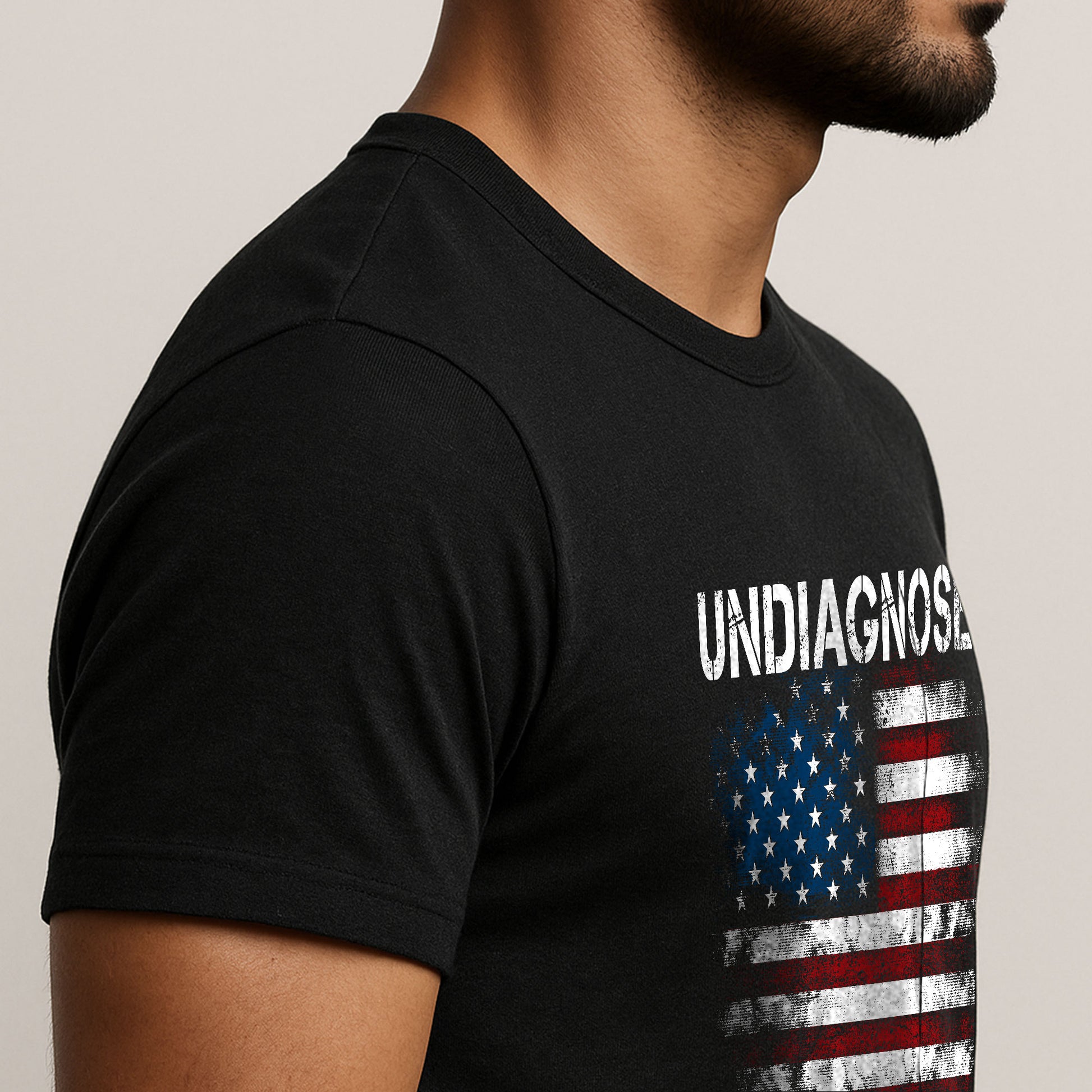Undiagnosed But Something Ain't Right Graphic Tee Distressed USA Flag Patriotic Shirt - Rust Field Wear