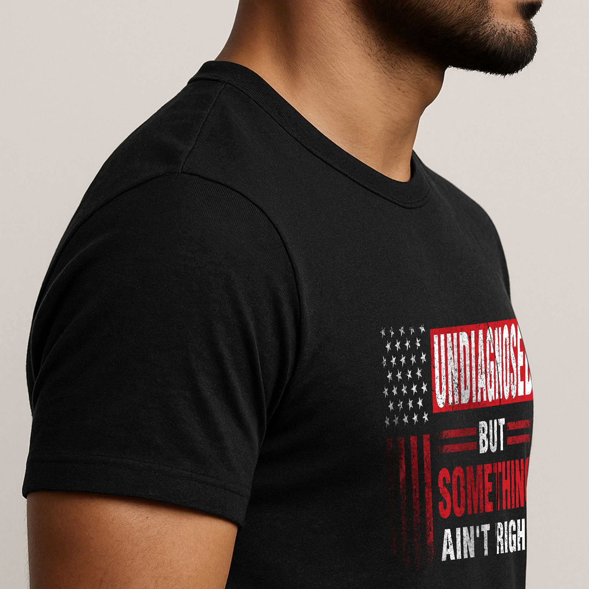 Undiagnosed But Something Ain't Right T-Shirt Patriotic American Flag Distressed Tee - Rust Field Wear
