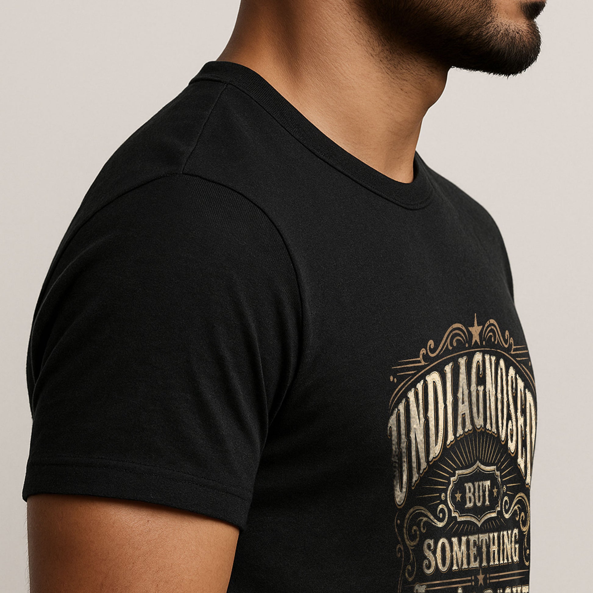 Undiagnosed But Something Ain't Right T-Shirt Western Whiskey Label Filigree Graphic Tee - Rust Field Wear
