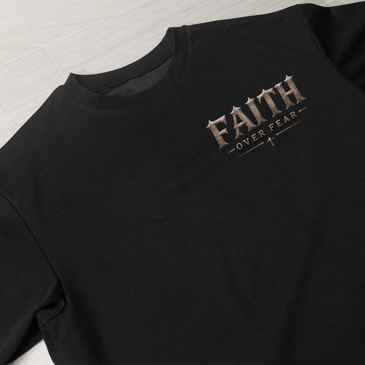 Faith Over Fear Crown of Thorns Christian Graphic T-Shirt Unisex Casual Apparel Top - Rust Field Wear