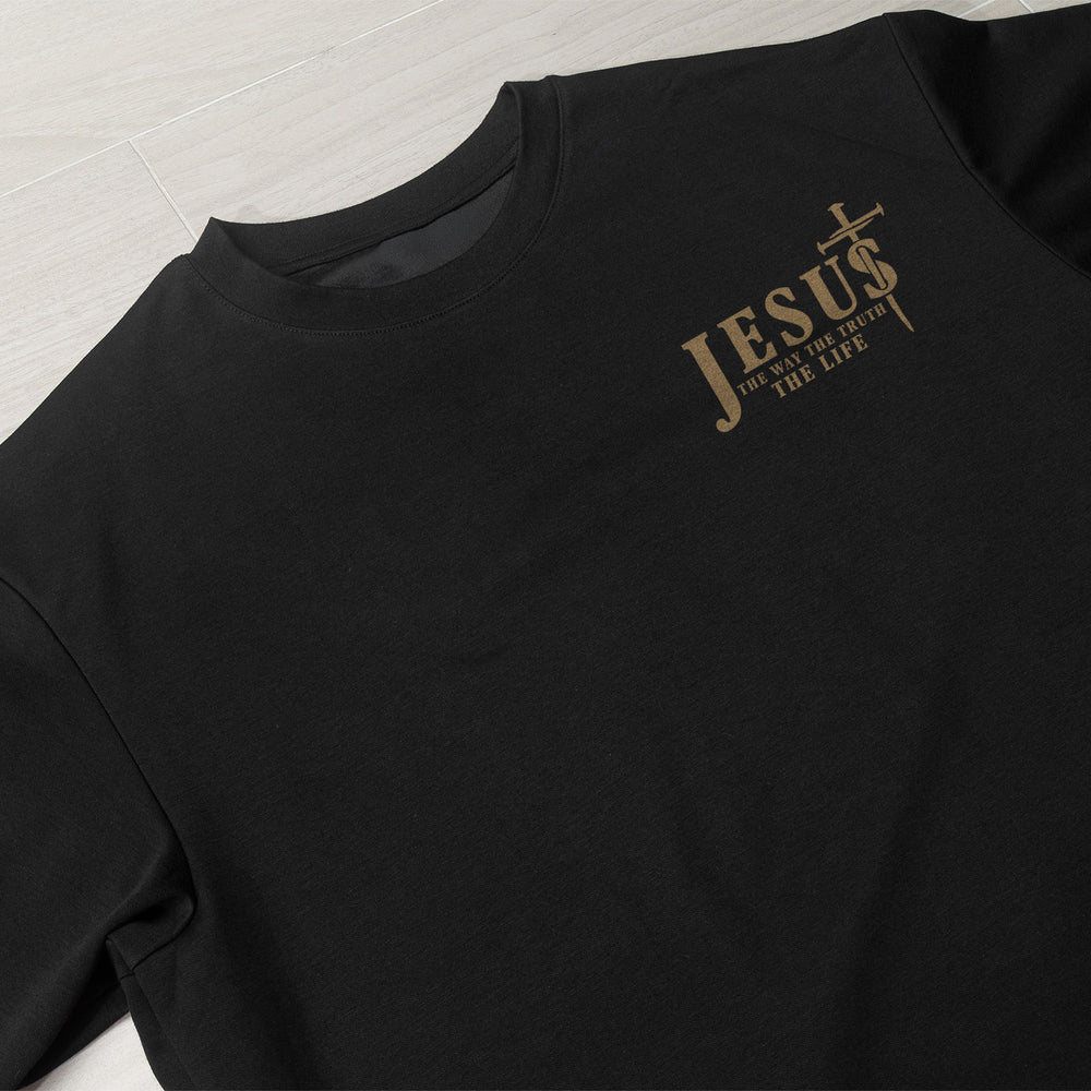 Jesus The Way The Truth The Life Shirt Christian Cross Faith Wings Graphic T-Shirt - Rust Field Wear
