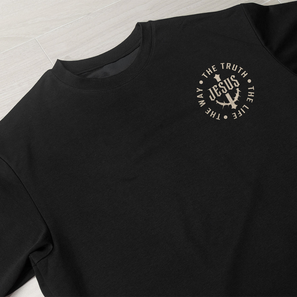 Jesus The Way The Truth The Life Shirt Crown Of Thorns Faith Christian Cross T-Shirt upsale - Rust Field Wear