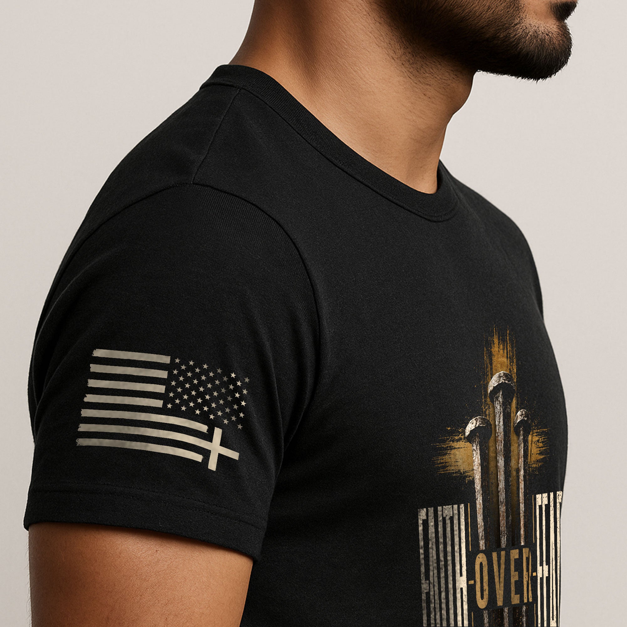 Faith Over Fear Shirt Christian Cross Psalms 118 6 Bible Verse Graphic Tee Vintage