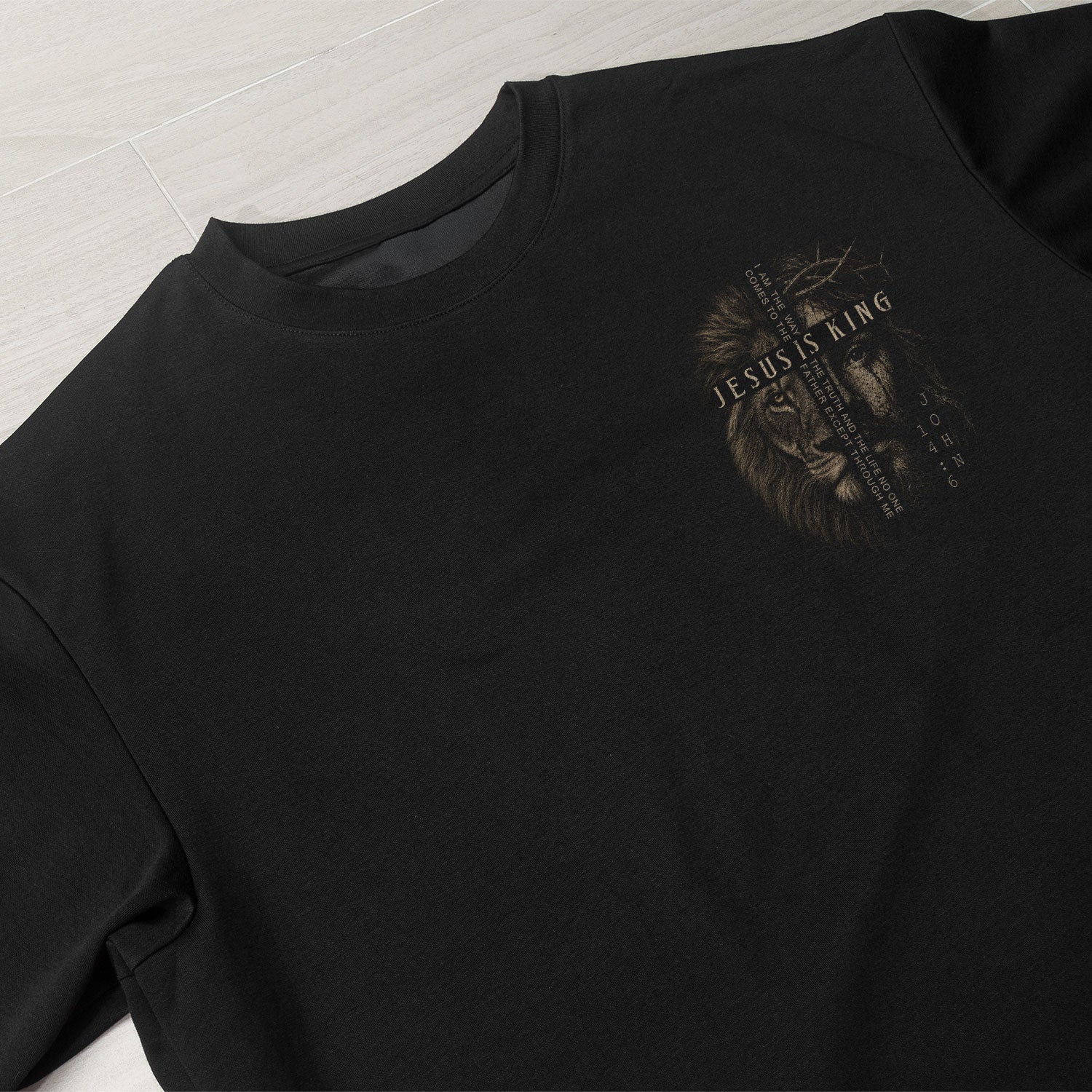 Jesus Is King T Shirt Christian Lion Cross John 14 6 Bible Verse Religious Tee Apparel - Rust Field Wear