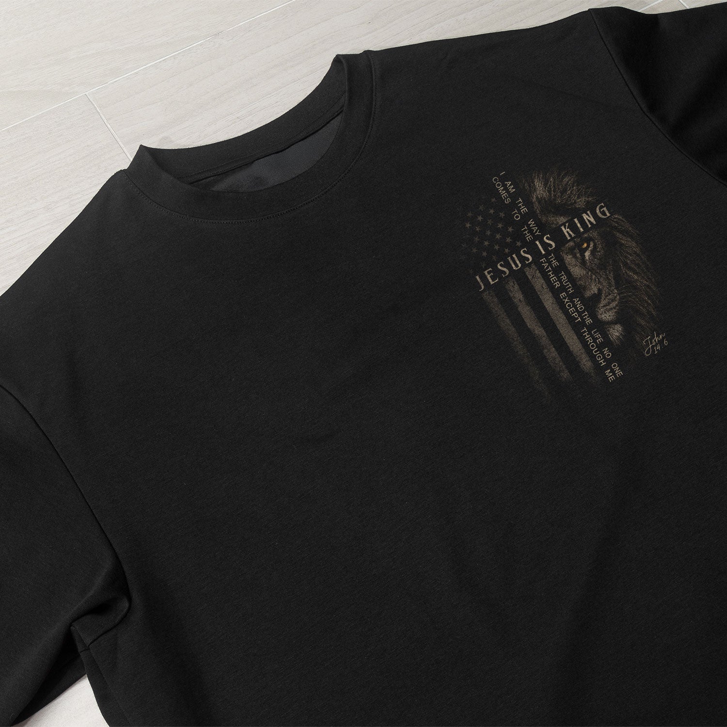 Jesus Is King T Shirt Christian Lion Cross Crown Faith John 14 6 Religious Apparel - Rust Field Wear