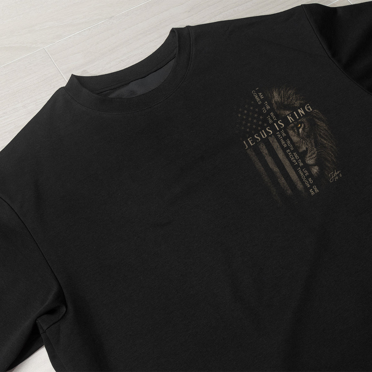 Jesus Is King T Shirt Christian Lion Cross Crown Faith John 14 6 Religious Apparel - Rust Field Wear