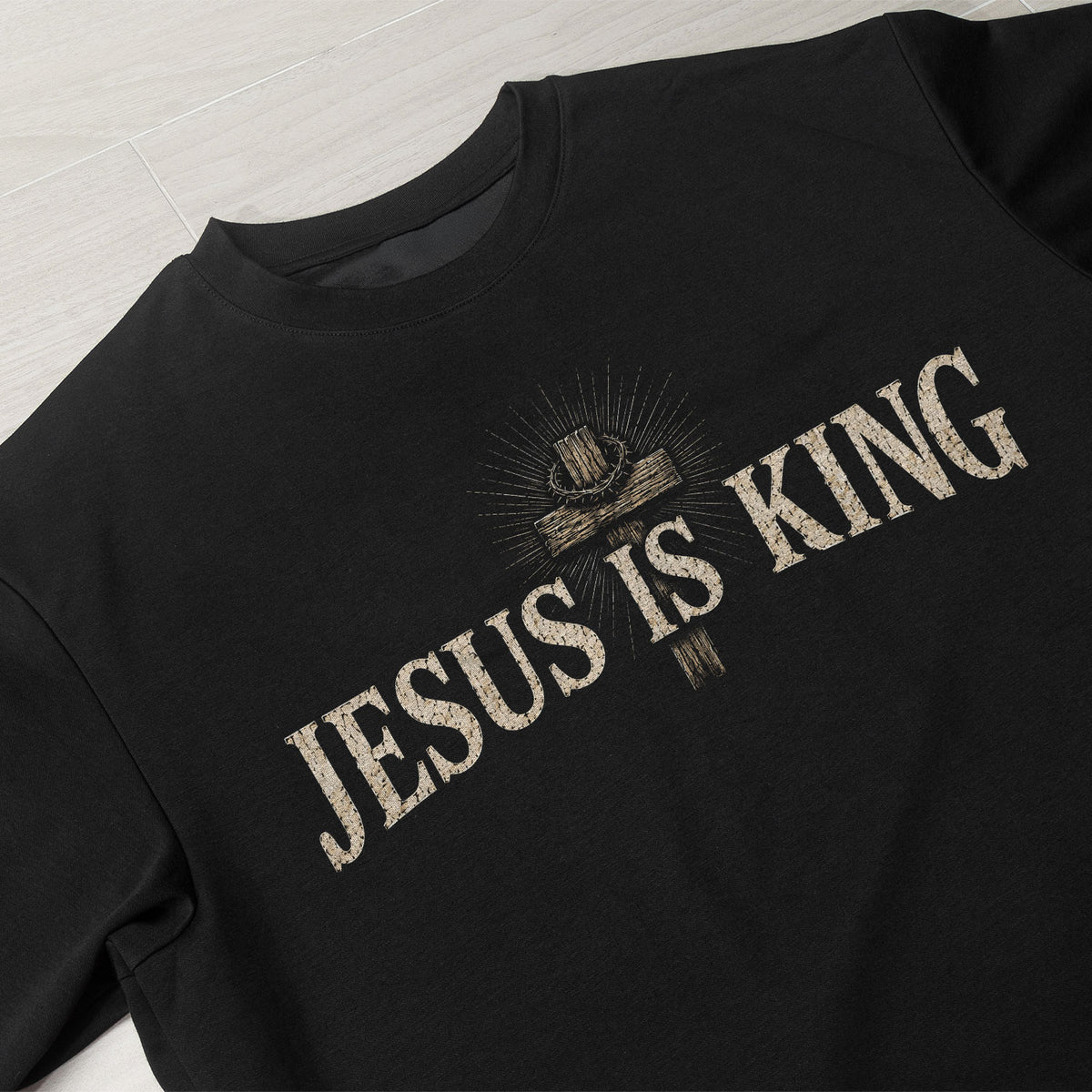 Jesus Is King Shirt Christian Men Shirt Revelation 17 14 Cross Graphic Tee Bible Verse - Rust Field Wear
