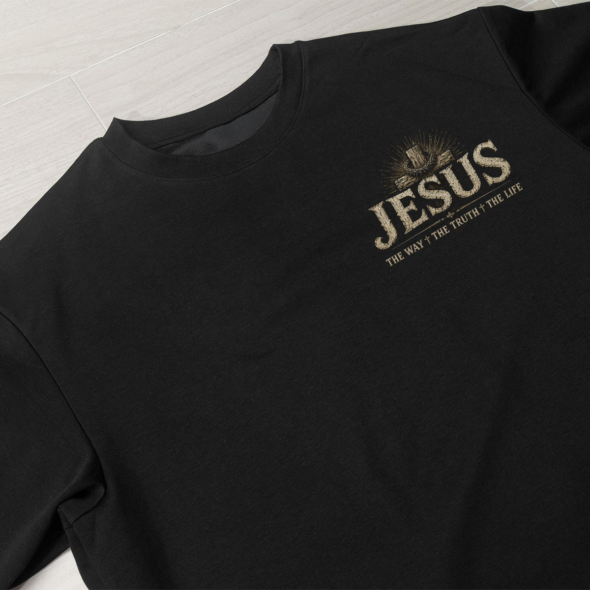 Jesus Side Profile Crown Of Thorns The Way The Truth The Life Christian T Shirt Men - Rust Field Wear