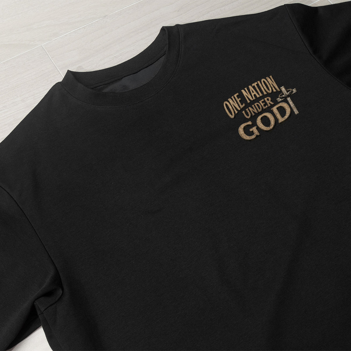 One Nation Under God Shirt Patriotic Christian Men Shirt Angel Wings Cross Crown Of Thorns - Rust Field Wear